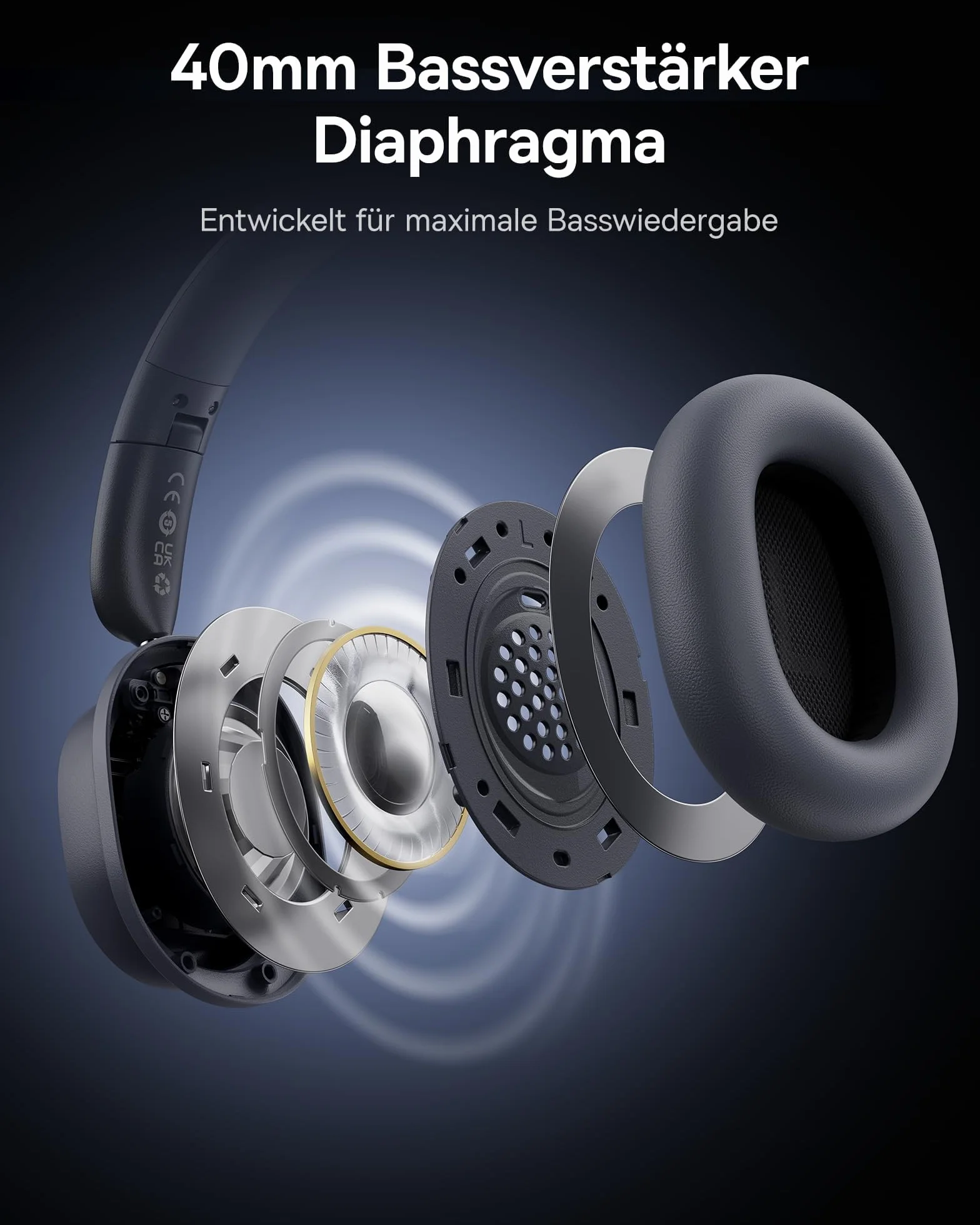 Baseus D05 – słuchawki douszne Bluetooth z mocnym basem, 50 godzin odtwarzania, wyraźne rozmowy z ENC, izolacja hałasu, wygodne dopasowanie, lekkie i składane słuchawki