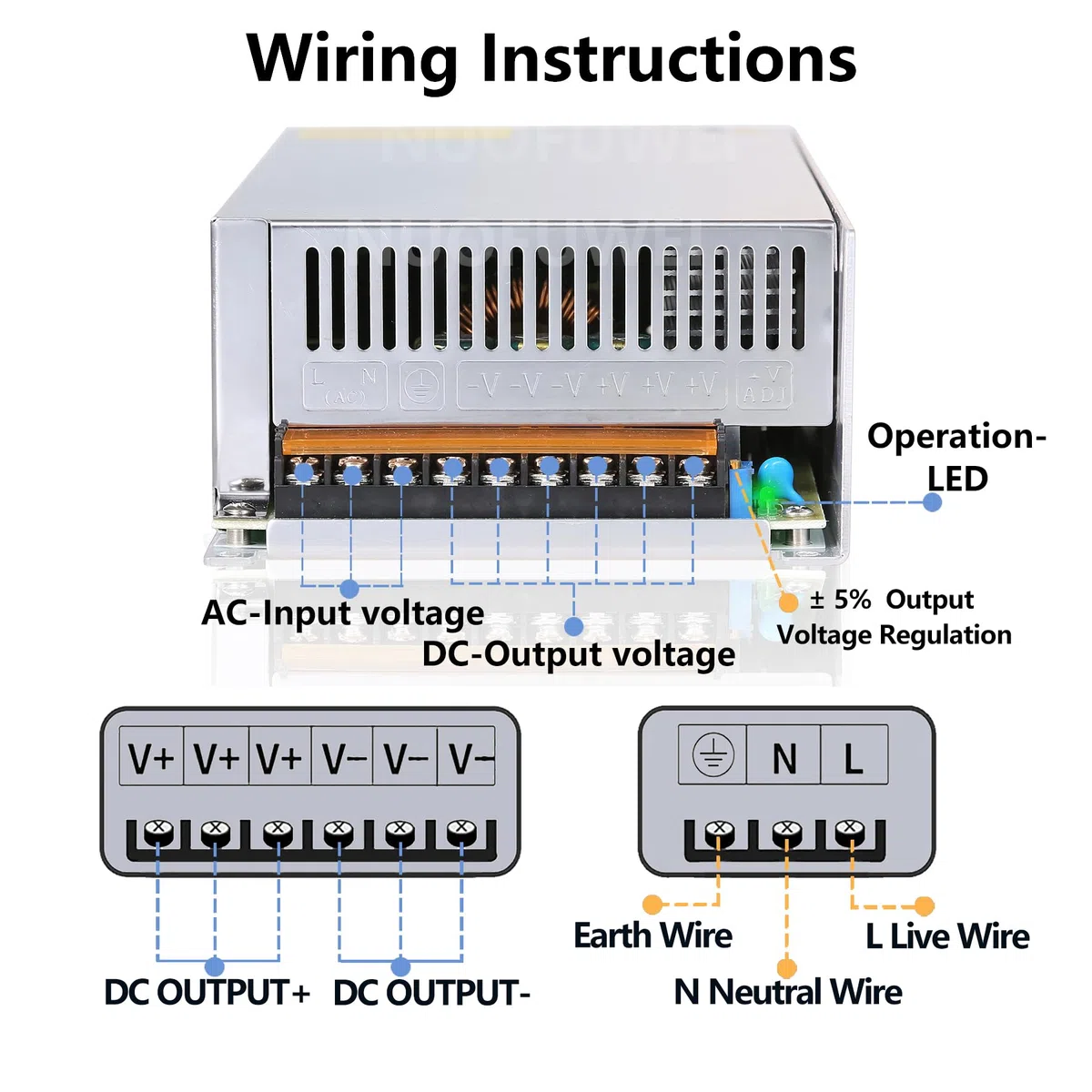 DC 36 V 33,4 A 1200 W Transformator zasilania 220 V/110 V AC na DC 36 V 1200 W zasilacz 36 V 33,4 A do samochodu Jack LCD Monitor CCTV Kamera bezpieczeństwa samochodu Stereo i więcej 36 V Urządzenie