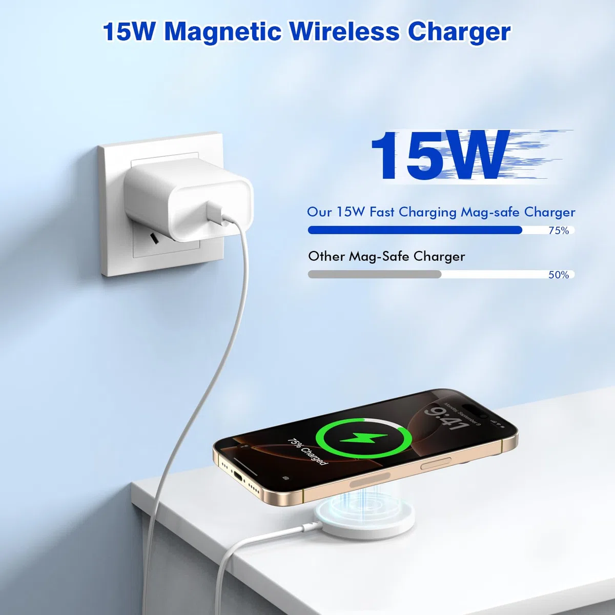 [Certyfikat Apple MFi] Magnetyczna bezprzewodowa ładowarka Apple Mag Safe, szybka bezprzewodowa ładowarka 15 W 15 W do Apple iPhone 16 Pro Max/16 Pro/16 Plus/15 Pro Max/14/13/12/AirPods3/2/Pro/Pro2