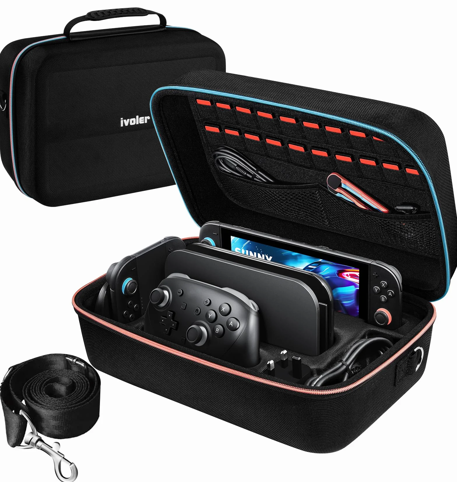 Ivoler torba Kompatybilna z Nintendo Switch 2 Model 2025, Deluxe Twarda torba na przenoszenie, ochronna, przenośna osłona, etui ochronne na konsolę Switch 2, i inne akcesoria