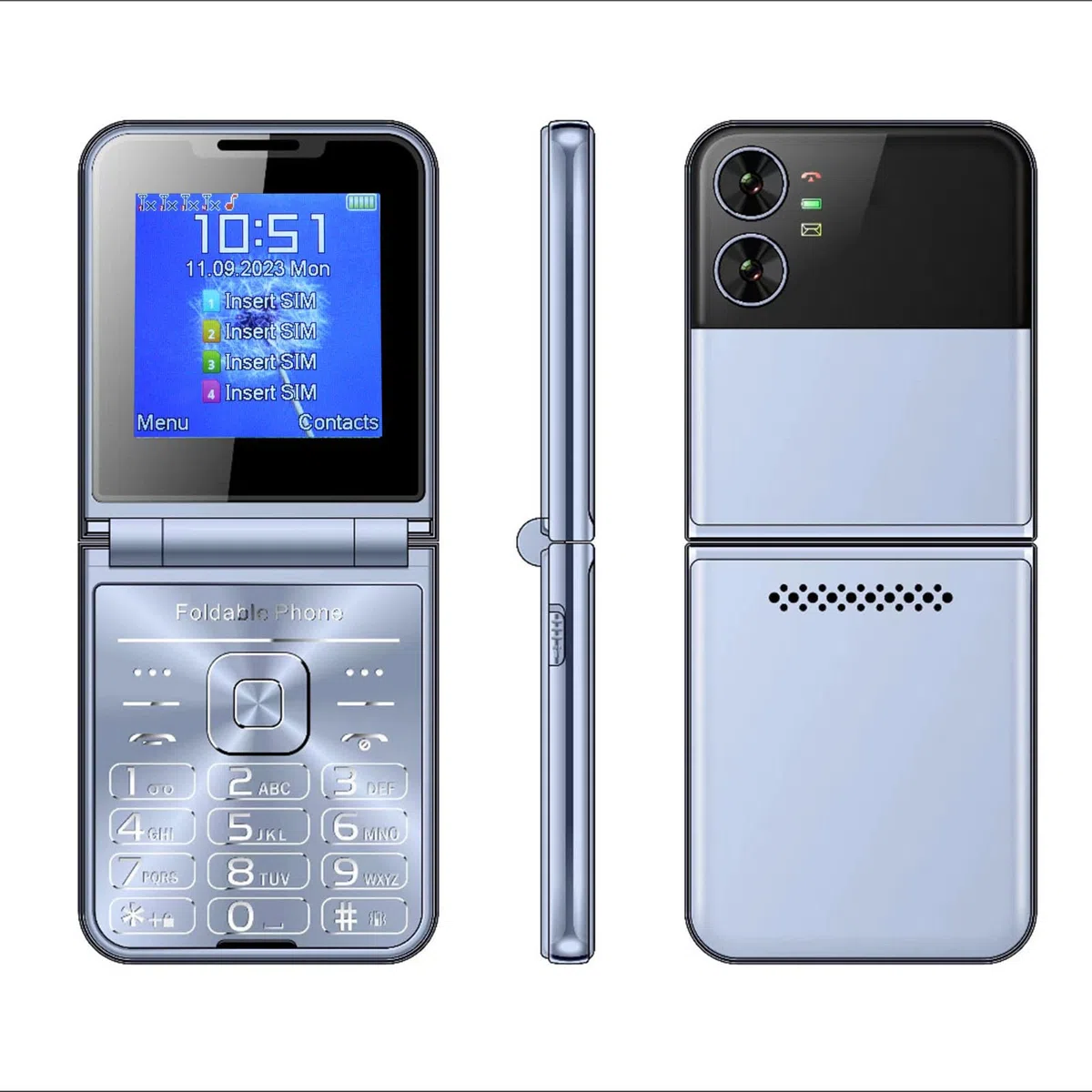 Przenośny Telefon z klapką dla Seniorów, 2,6 Cala Odblokowany Telefon z klapką 2G Telefon Komórkowy dla Seniorów Duży Przycisk Głośny Dźwięk Podstawowy Telefon dla Osób Starszych
