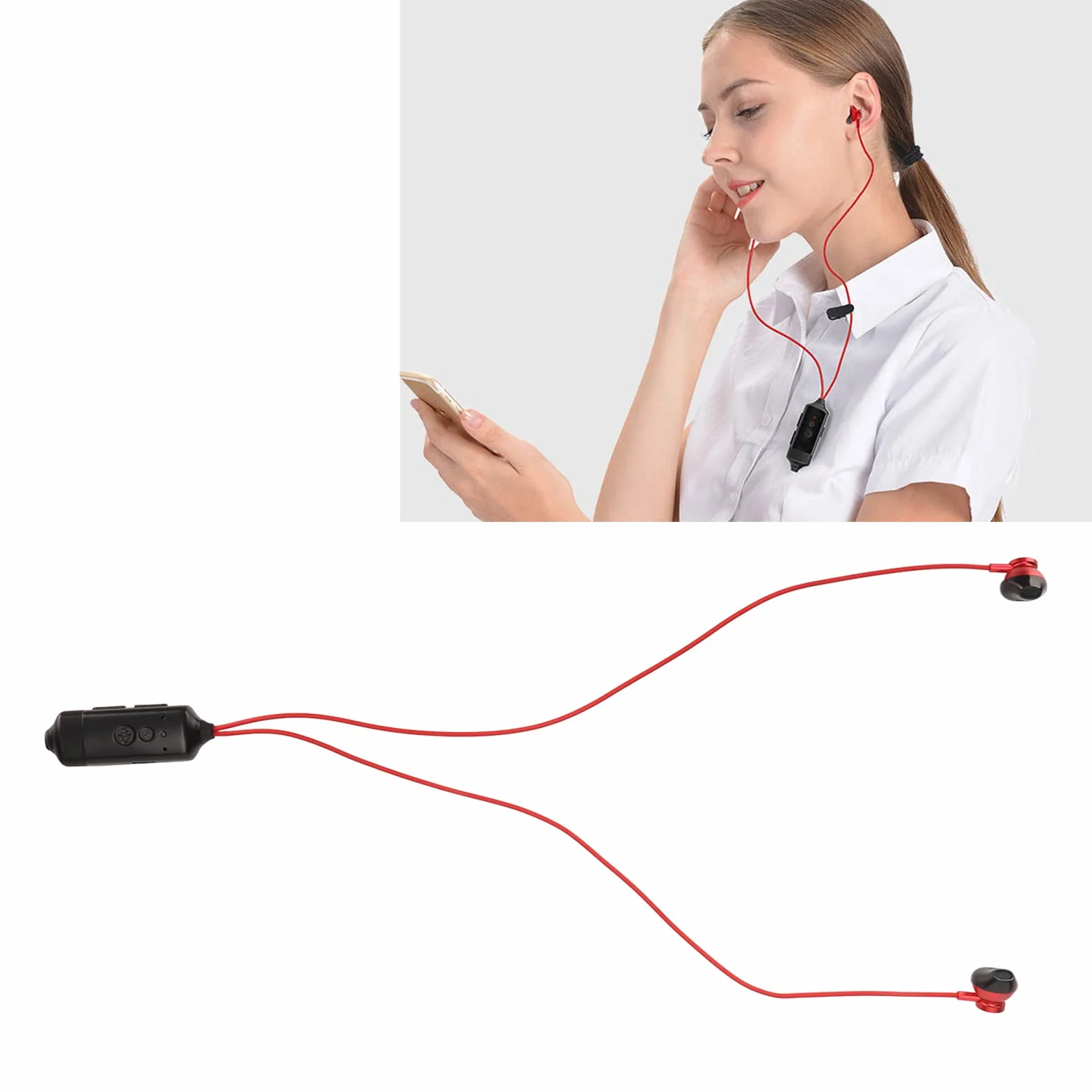 Słuchawki do nagrywania połączeń telefonicznych, Bluetooth 5.0, nagrywanie głosu, połączenia telefoniczne, komunikaty głosowe, wskaźnik mocy, adsorpcja magnetyczna
