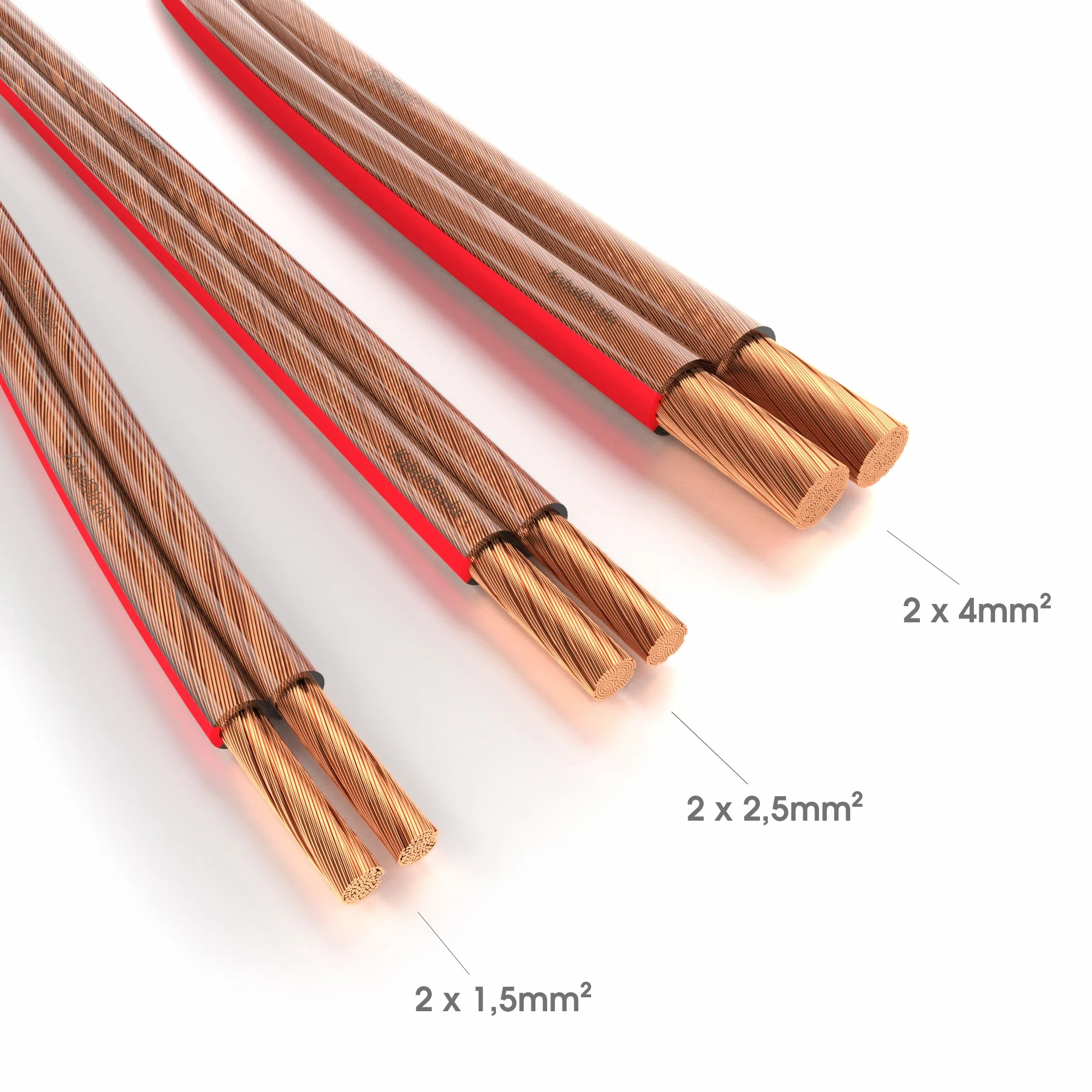 KabelDirekt Przewód stereo audio z czystej miedzi do głośników 2×2,5 mm² 20m