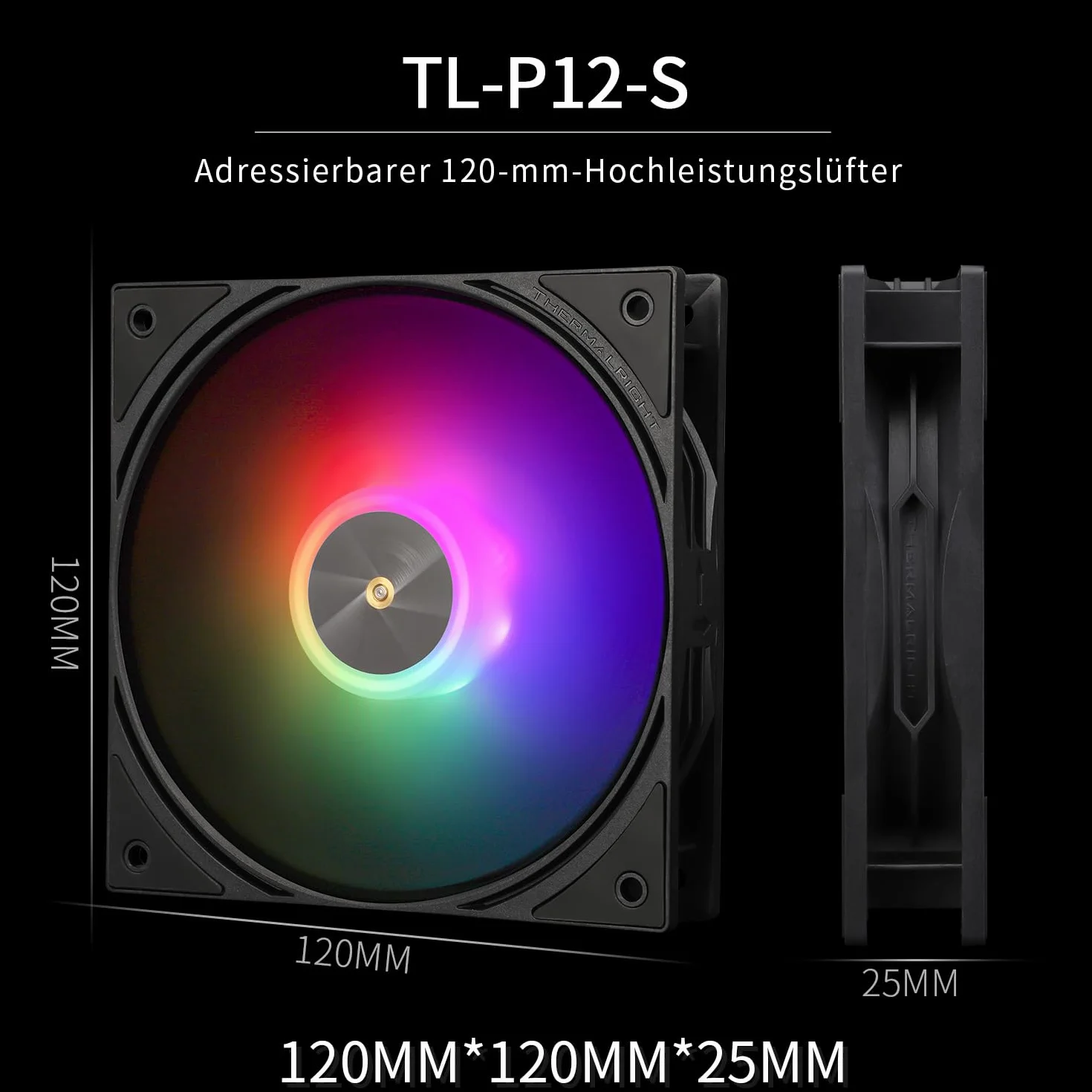 Thermalright Assassin X 120R cyfrowy procesor ARGB Black CPU, cyfrowy ekran Top Cover, TL-P12-S PWM Quiet Fan CPU, chłodzenie powietrza, obsługa AM4/AM5, Intel LGA1851/1700/1150/1151/1200