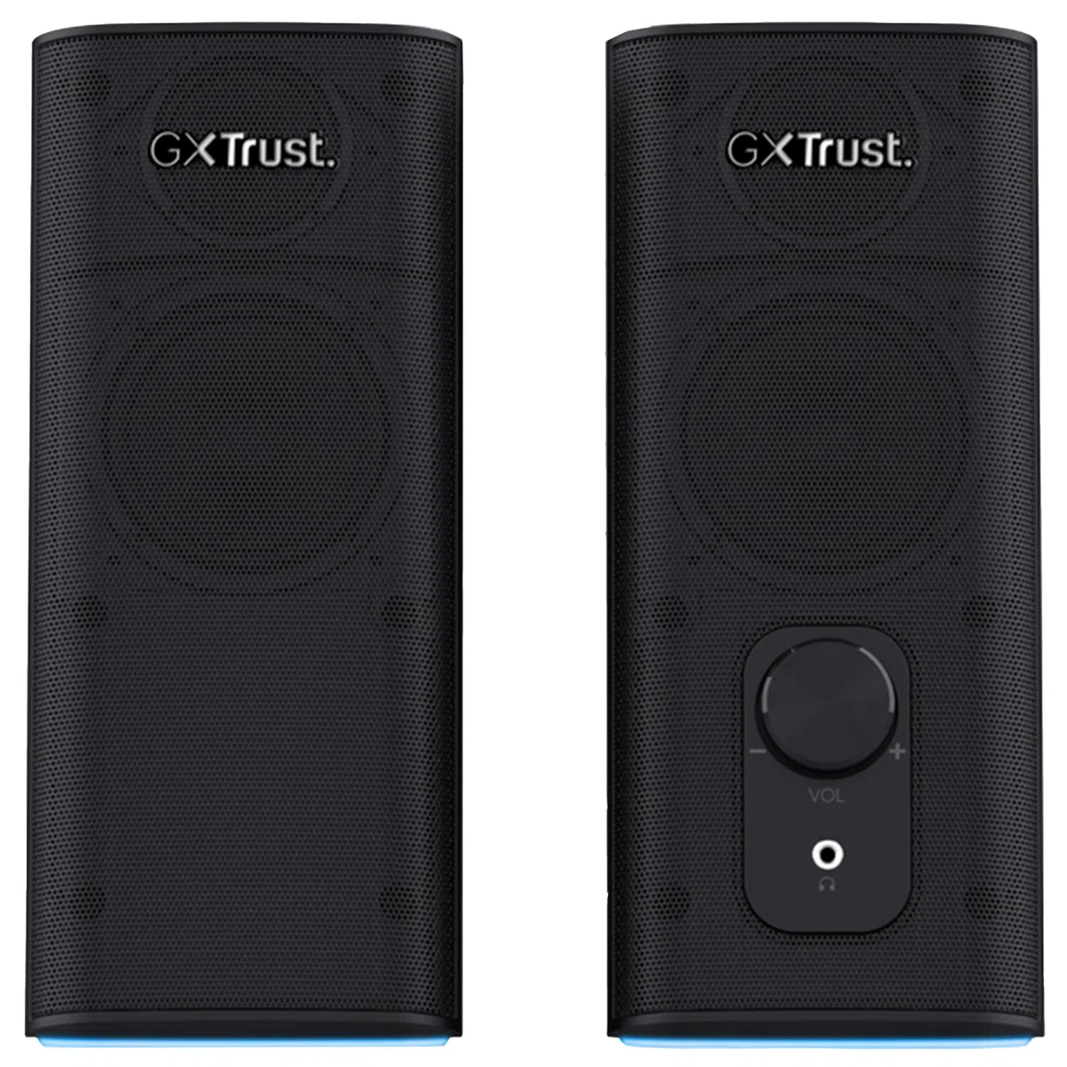 Trust Gaming GXT 612 Cetic głośnik Bluetooth 2.0, głośnik PC z oświetleniem RGB LED, 18 W (10 W RMS), 76% tworzywo sztuczne pochodzące z recyklingu, zasilanie USB, zestaw głośników, PC, laptopa, kolor