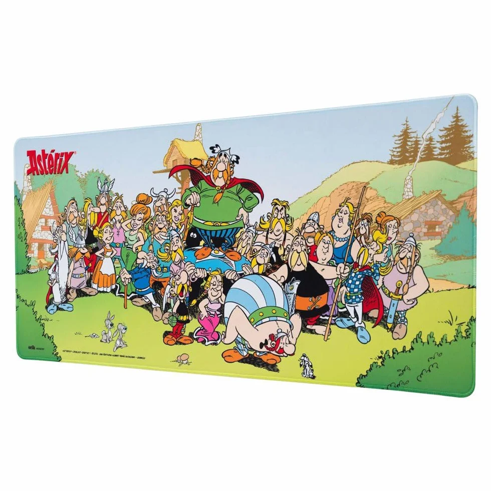 Erik Oficjalna podkładka pod mysz Asterix XXL na biurko, 80 x 35 cm, antypoślizgowa gumowa podkładka pod mysz, podkładka pod mysz do gier, klawiatura Asterix And Obelix