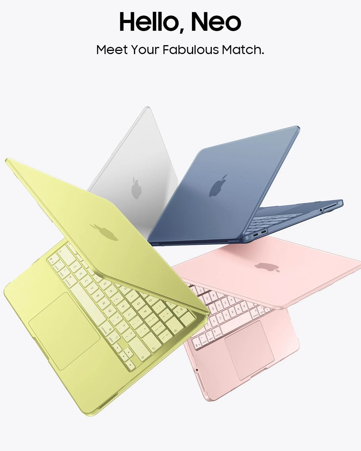 Fintie Etui kompatybilne z MacBook Neo 13 cali A3404 A18 Pro Chip, [100% odpowiada oficjalnemu kolorowi] Premium ultracienkie, matowe, twarde etui, różowe