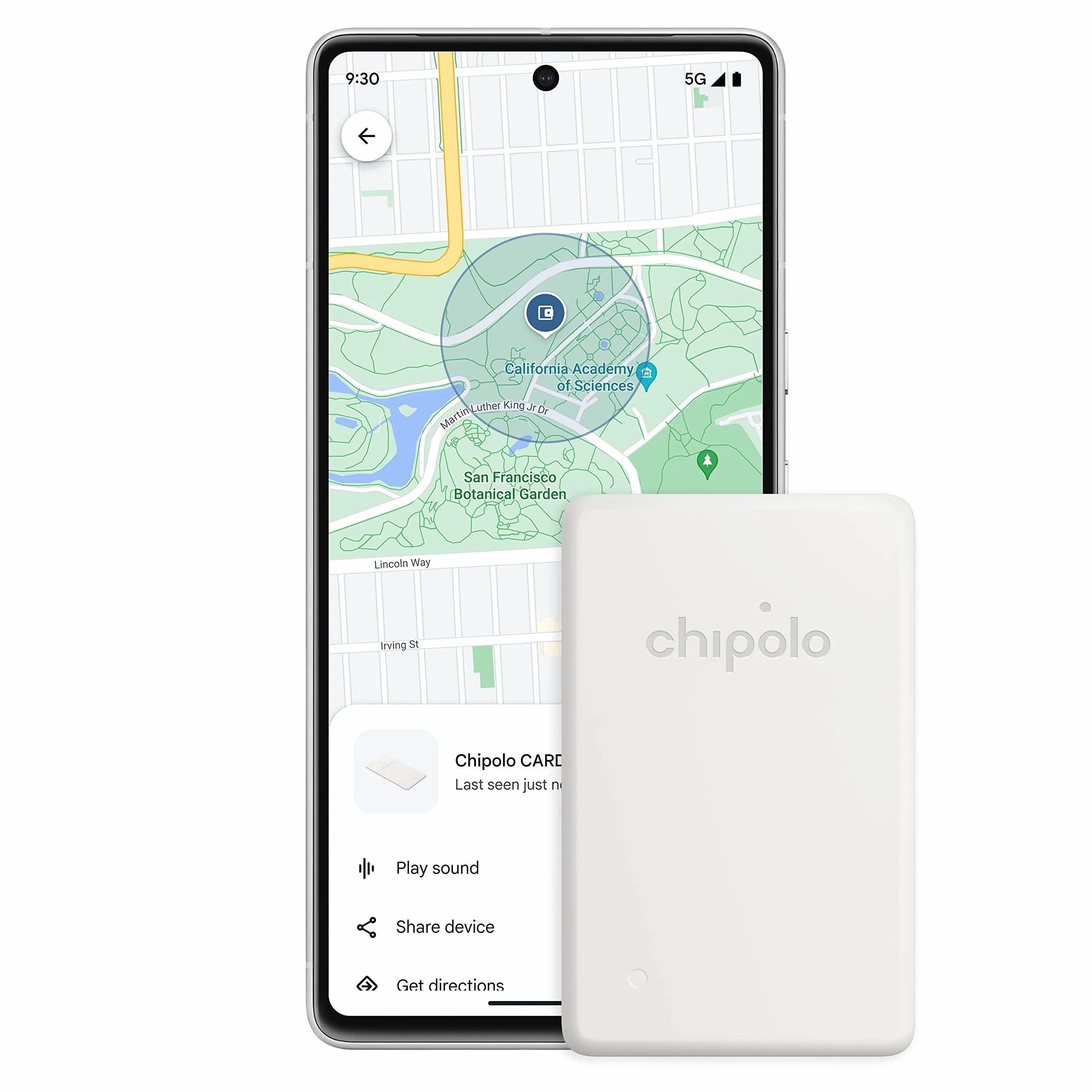 Chipolo CARD Point lokalizator portfela torba Google Find My Device Android Złamana biel