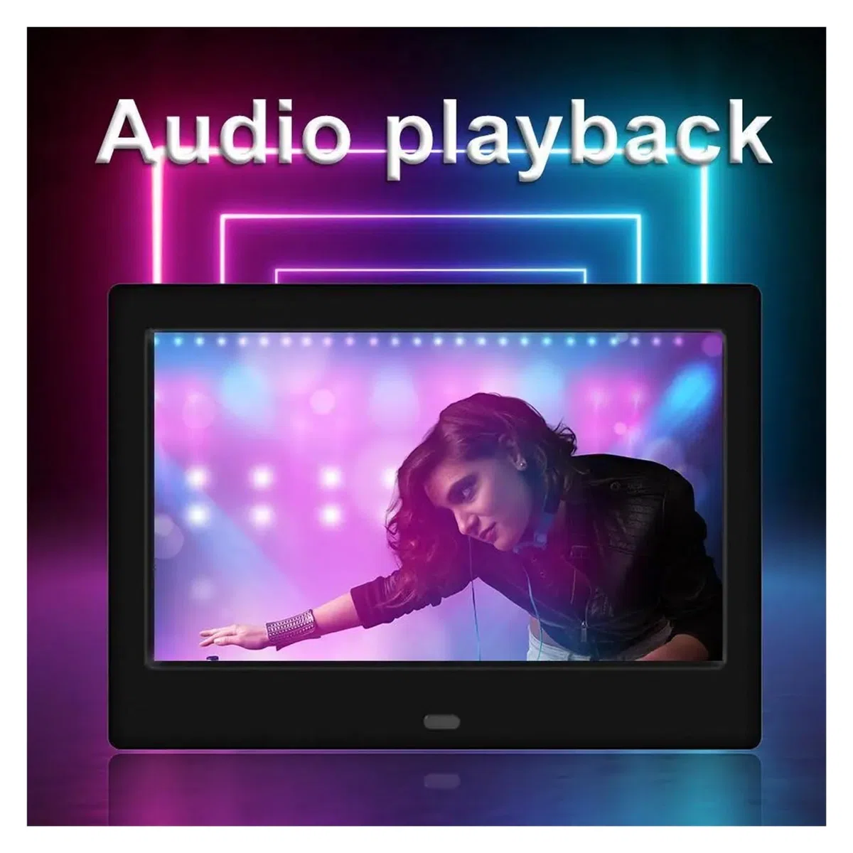 7 Cal Cyfrowa Ramka Na Zdjęcia HD 800x480 LED Inteligentny Elektroniczny Album Fotograficzny LCD Ramka Na Zdjęcia MP3 MP4 Odtwarzacz Muzyczny Z Pilotem Easy Share(Black)