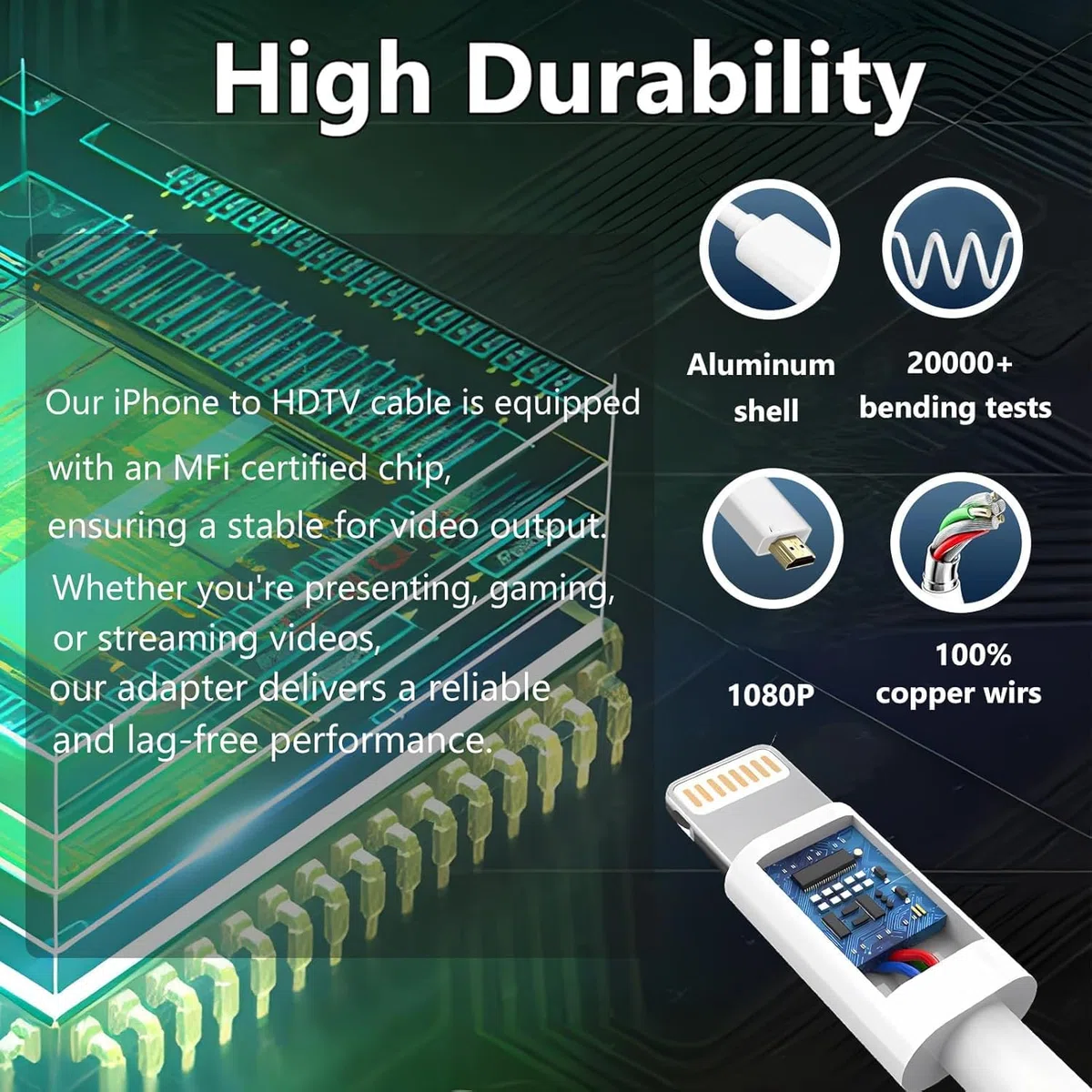 Kabel Lightning na HDMI do iPhone'a cyfrowy adapter AV 1080P HD Video Sync złącze ekranu iPhone do HDMI do monitora projektora telewizyjnego