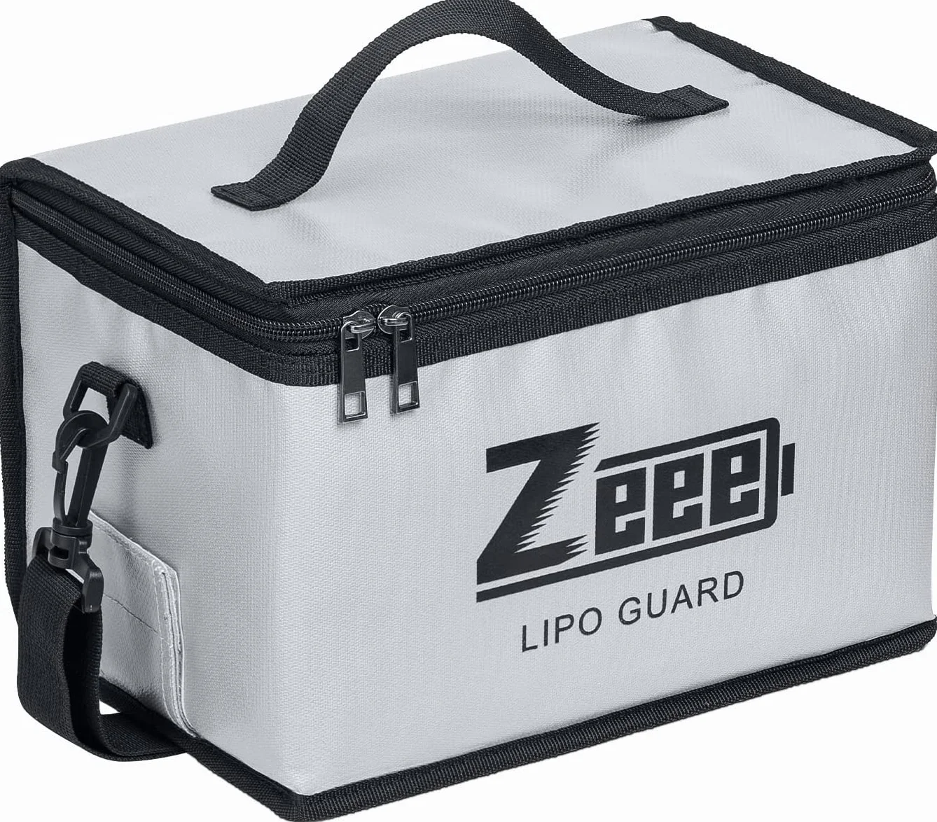 Zeee Lipo Bezpieczna torba ognioodporna do przechowywania baterii, 10 schowków, 10,6 x 6,7 x 6,7 cala