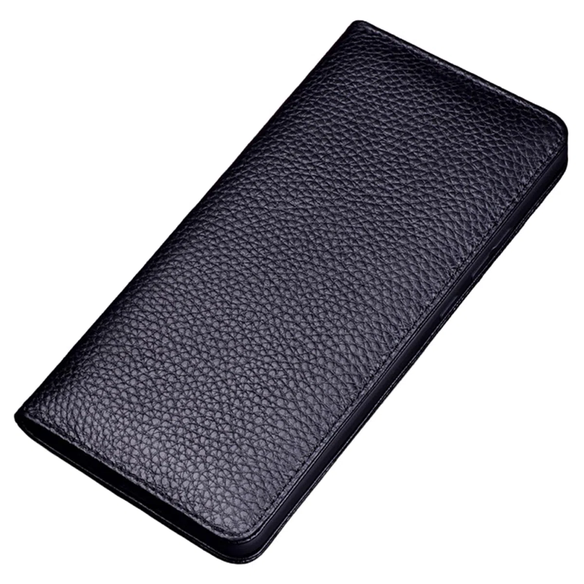 Etui z prawdziwej skóry do Huawei Pura 90 Pro Max / 90 Pro / 90, cienkie etui na telefon komórkowy z klapką z podszewką z mikrofibry, czarne, 90 Pro Max