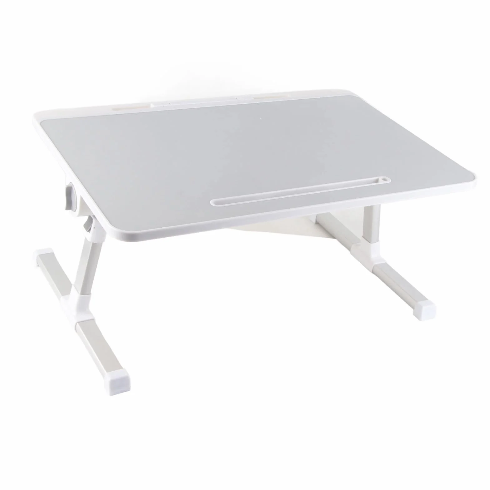 Regulowany, Składany Stolik Nocny na Laptopa ze Stopu Aluminium z Obrotowym Pulpitem, Przenośna Podstawka na Laptopa do Pisania, Pracy, Czytania w Pokoju Wieloosobowym, 23,6 X 15,7 Cala