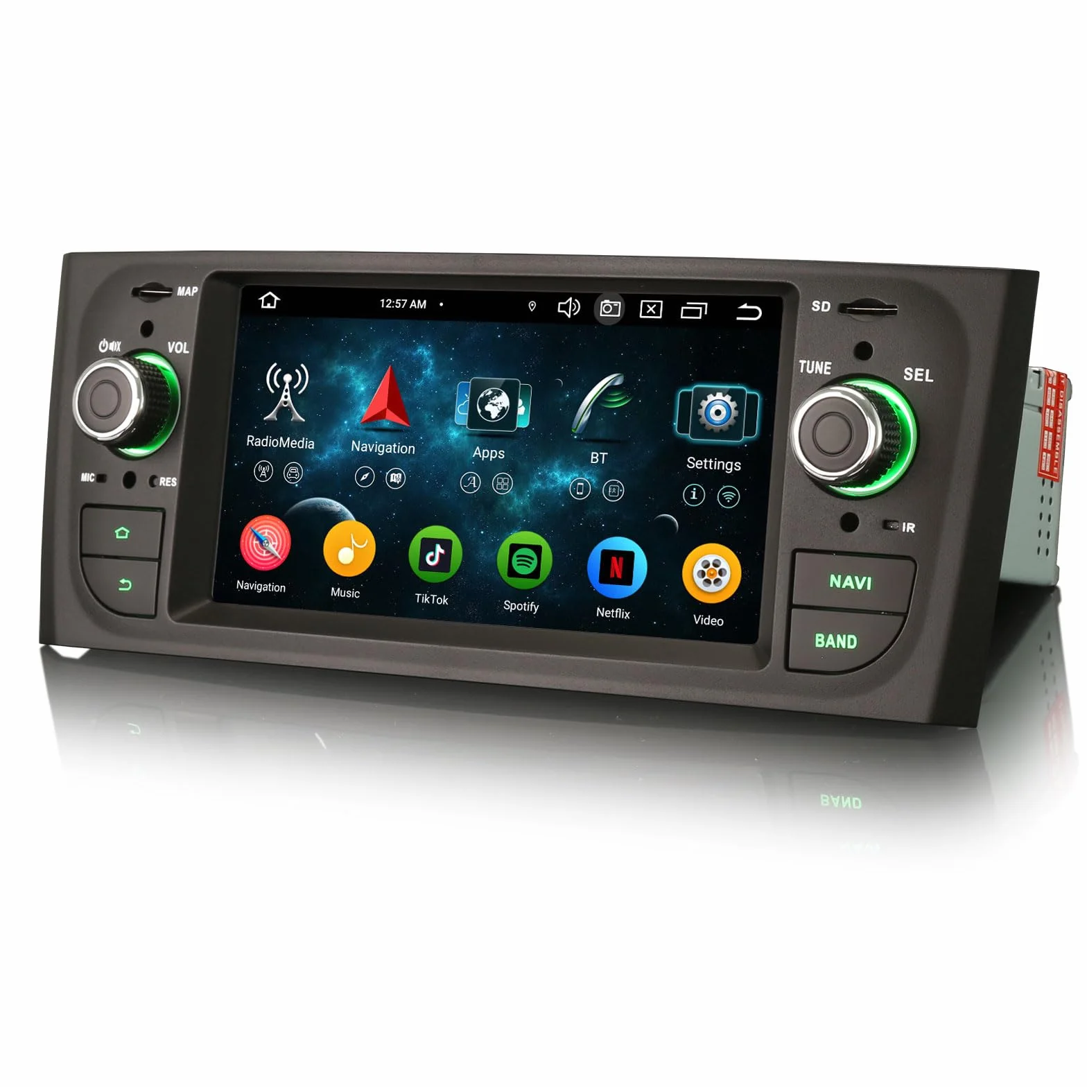 Erisin 8-rdzeniowy 4 GB+64 GB Android 13 GPS radio samochodowe Bluetooth 5.0 nawigacja do FIAT Grande Punto Linea 6,1 cala IPS ekran dotykowy CarPlay Android Auto WiFi 4G