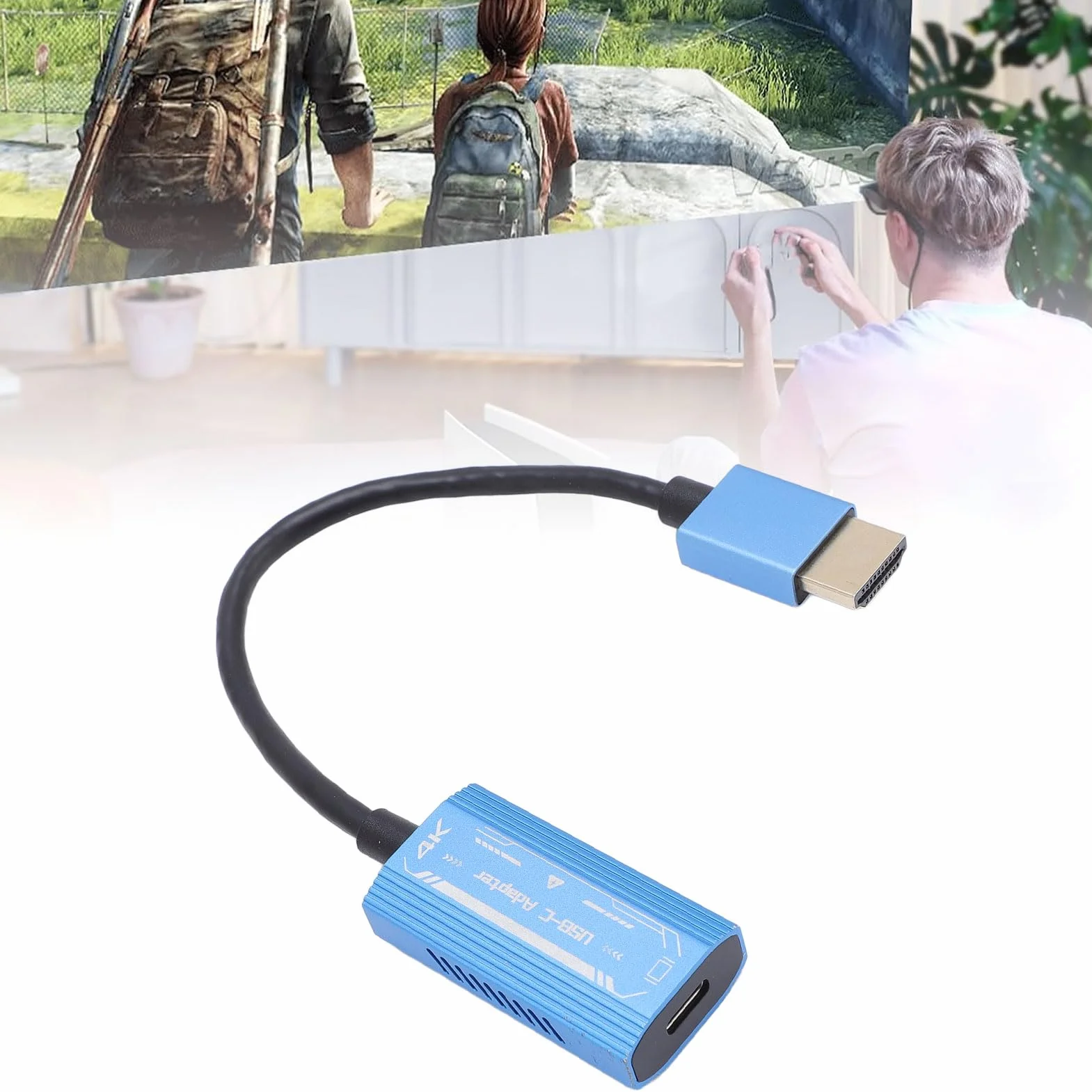 Adapter USB C na HDMI, 4K @ 60Hz PD 100W Typ C na HDMI Konwerter dla Air 2 Pro dla Air 2s XR Okulary AR Adapter do Przełącznika Laptop