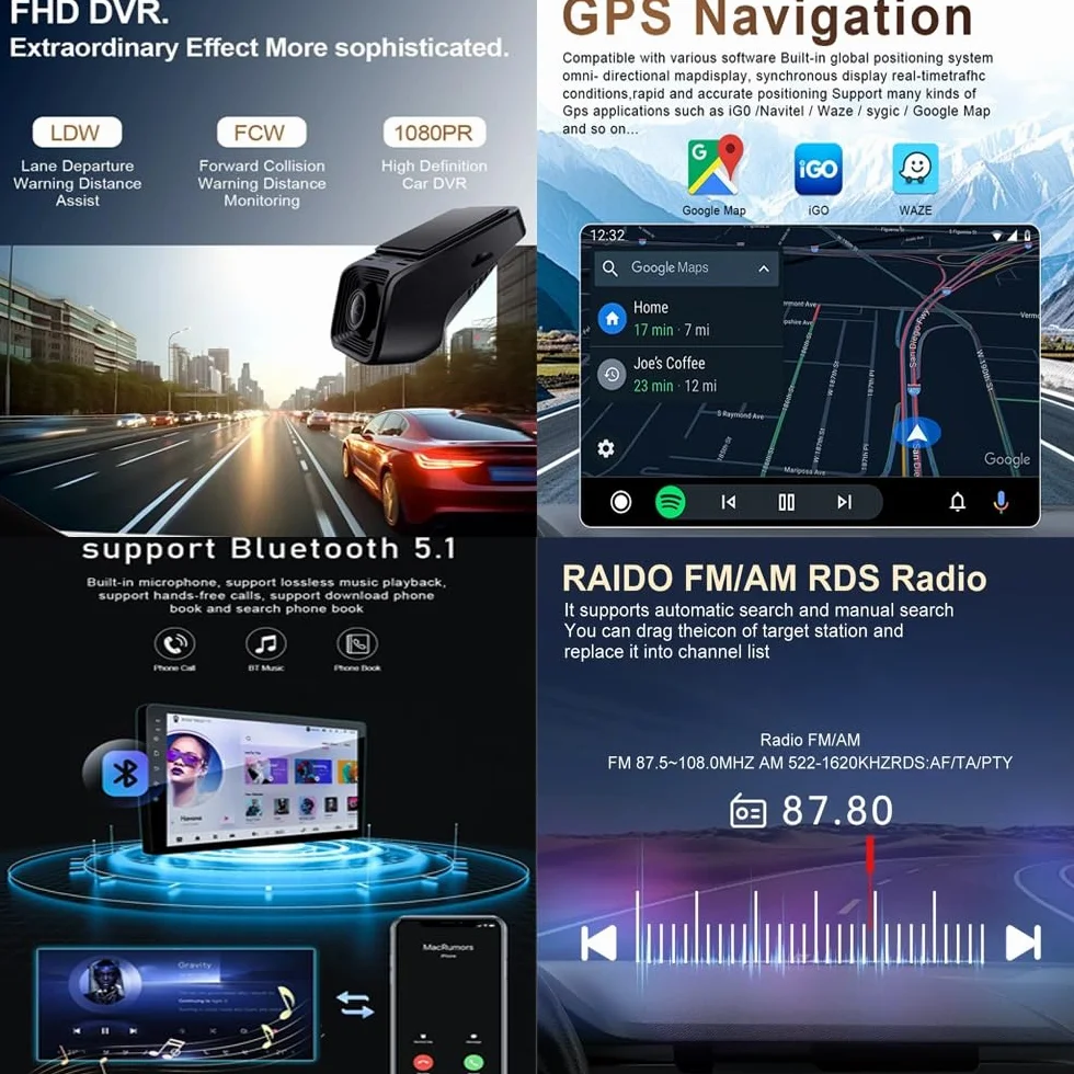Radio Samochodowe dla Honda Jazz 3 2015-2020 Fit 3 GP GK 2013-2020 Przenośny OdtwarzaczDotykowym Hd, Bluetooth, Wi-Fi, Radiem, Wideo I Muzyką; Mirror Link, 4 Rdzeń 4G+64G