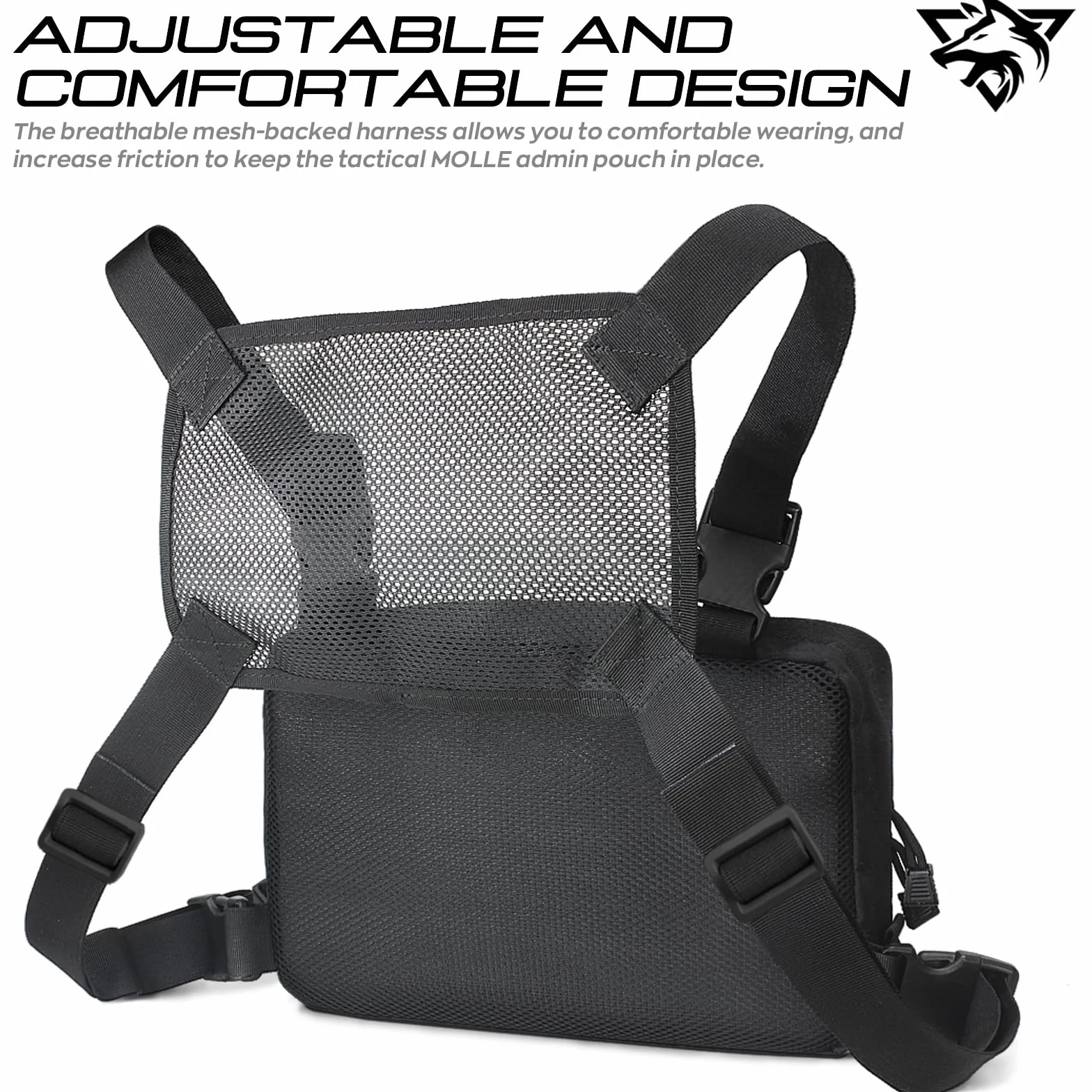 WYNEX Taktyczna torba na klatkę piersiową, Recon Kit Bags Combat EDC Front Pouch for Wargame