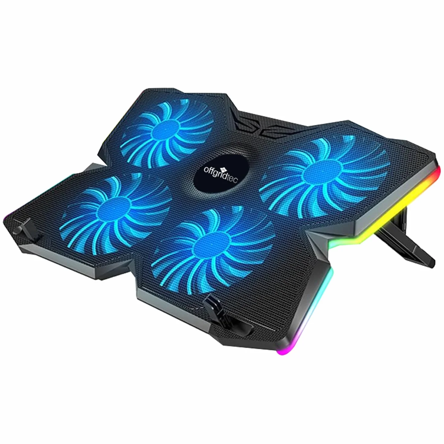Offgridtec Chłodnica do laptopa K25 Pro, wentylowany stojak z 4 cichymi wentylatorami, 2 porty USB, regulacja wysokości