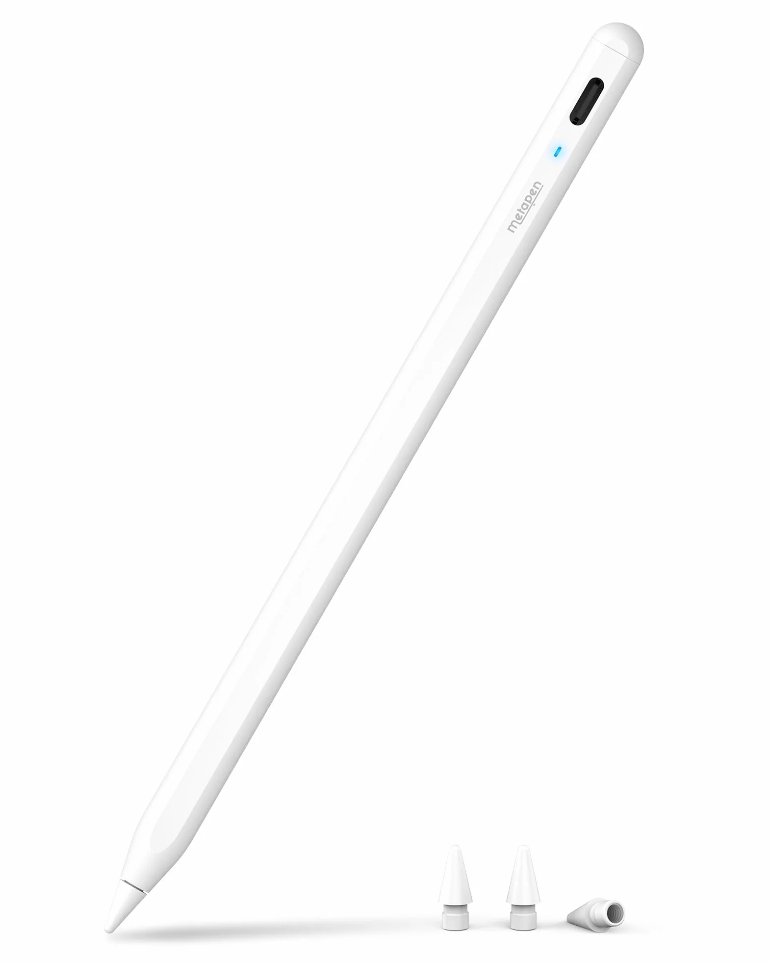 Metapen Stylus A8 Kompatybilny z iPad 2018-2026,2X Szybsze ładowanie,Odrzucanie dłoni, Rysik do iPada 11 A16/10/9/8/7/6,Air 5/4/3/M2/M3,M4 Pro 12,9 cala/11 cali/13 cali M4,M5 Mini 6/5