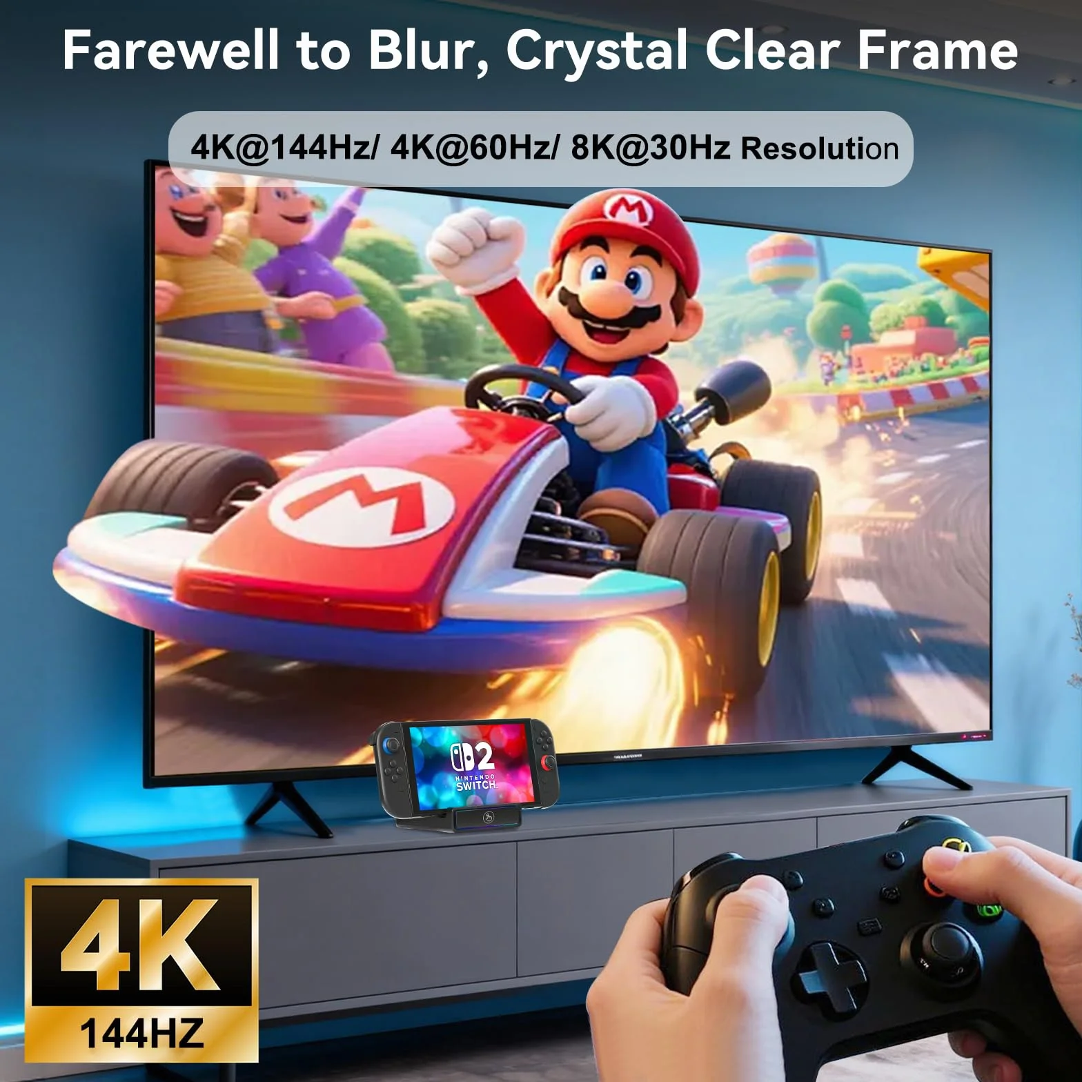 Przenośna stacja dokująca Switch 2 TV Dock 4K@144Hz HDMI USB3.0 100W Ładowanie