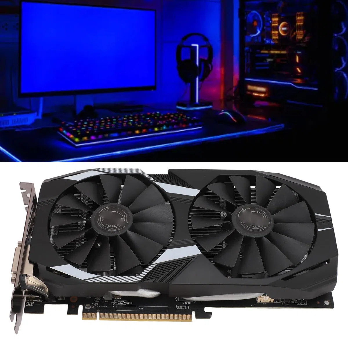 Karta Graficzna RX, RX590 8 GB GDDR5 256-bitowa Obsługa Kart Graficznych Interfejs Multimedialny DisplayPort DVI D HD, Karta Graficzna do Komputerów Stacjonarnych Niski Poziom