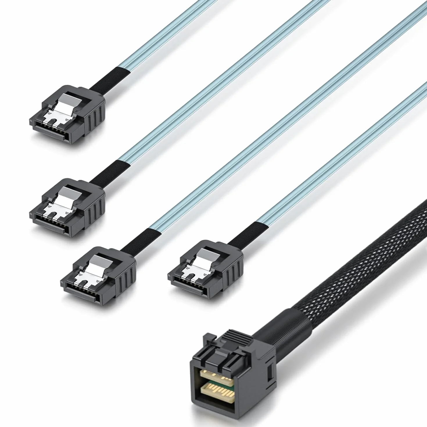 ipolex SFF-8643 do SATA Kabel, kabel SFF-8643 Host do 4x SATA Target kompatybilny z kontrolerem Raid, dysk twardy, 1 metr (3.6ft)