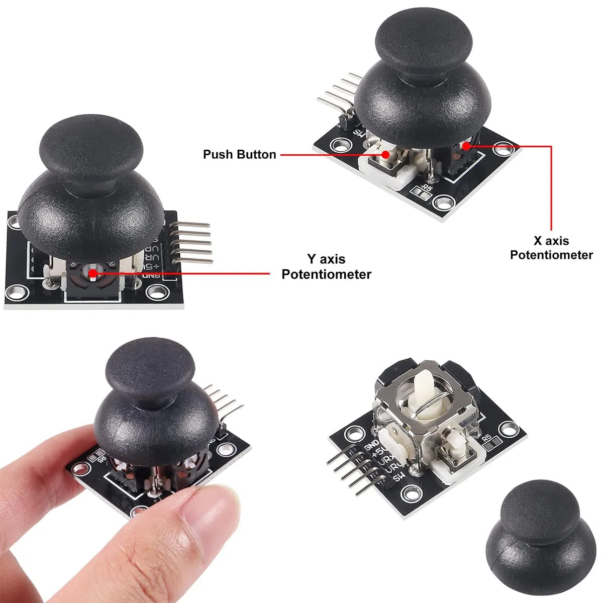 6 sztuk PS2 Joystick Game Controller XY podwójna oś Joystick Breakout moduł KY-023 XY dwuosiowy joystick breakout z kablem DuPont do Arduino
