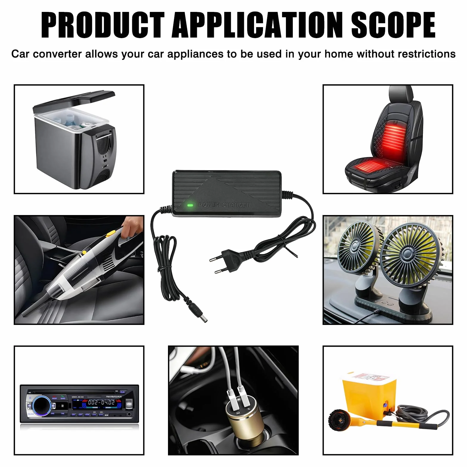 Przetwornica napięcia 230 V na 12 V 15 A 180 W adapter do gniazda zapalniczki samochodowy