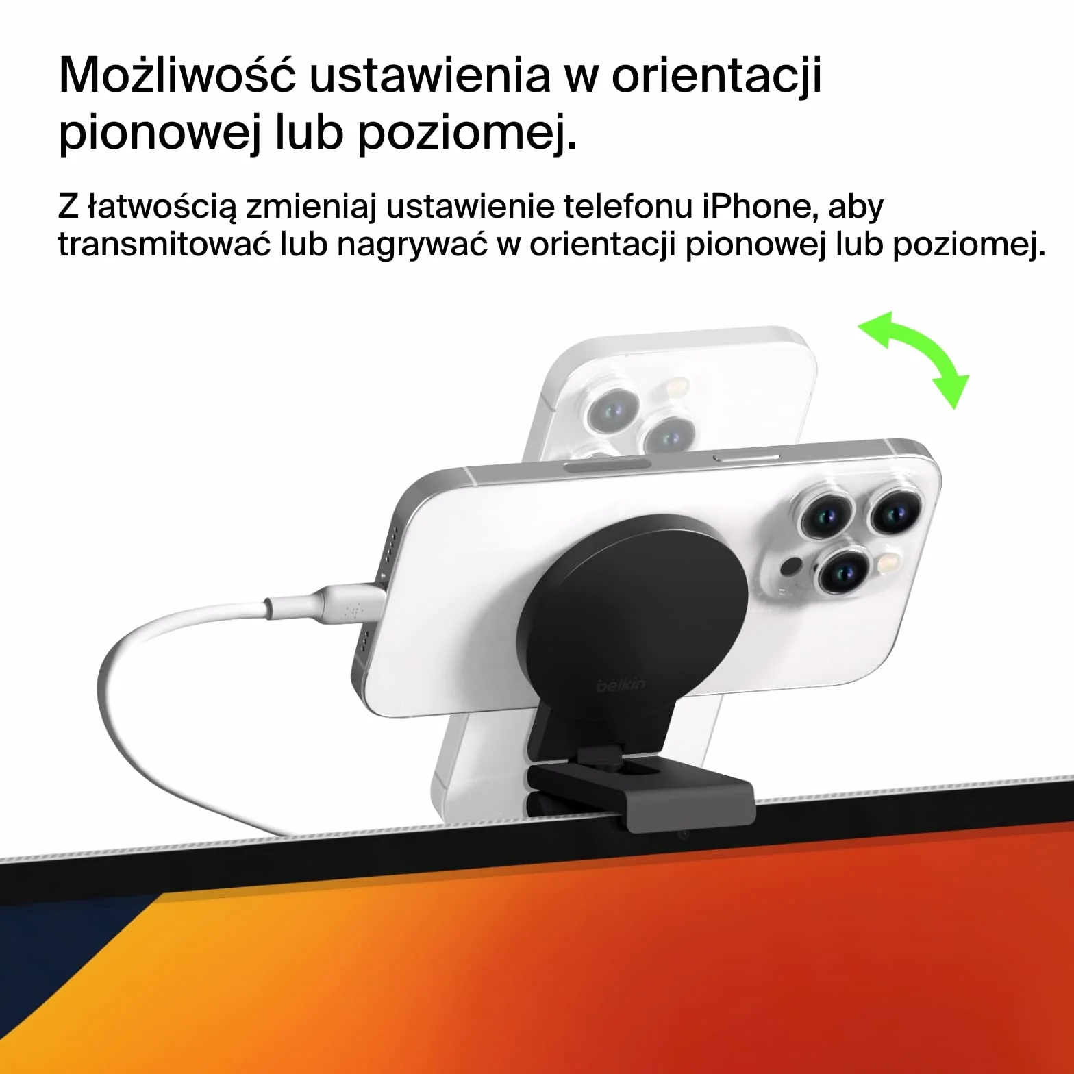Belkin iPhone MagSafe Continuity Camera Mount for Mac Desktops & Displays, Compatible with iMac 2017 & Later, iMac Pro 2017, Studio Display, Pro Display XDR, iPhone Series