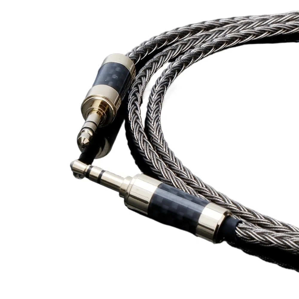 HiFi 7N OCC posrebrzany kabel adaptera AUX 3,5 mm do 3,5 mm ulepszony kabel audio słuchawki (1,5 m)