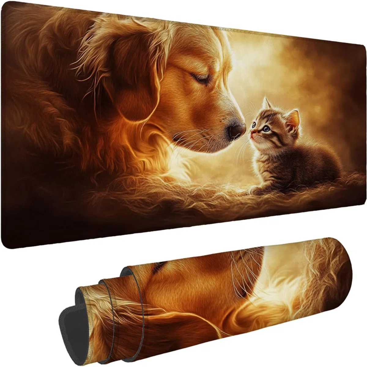 Gamingowa podkładka pod mysz 1200 x 600 x 3 mm, XXL, wodoszczelna, odporna na ścieranie, z przyszytymi krawędziami, żółta, podkładka na biurko, poprawia prędkość i precyzję, do komputera, laptopa
