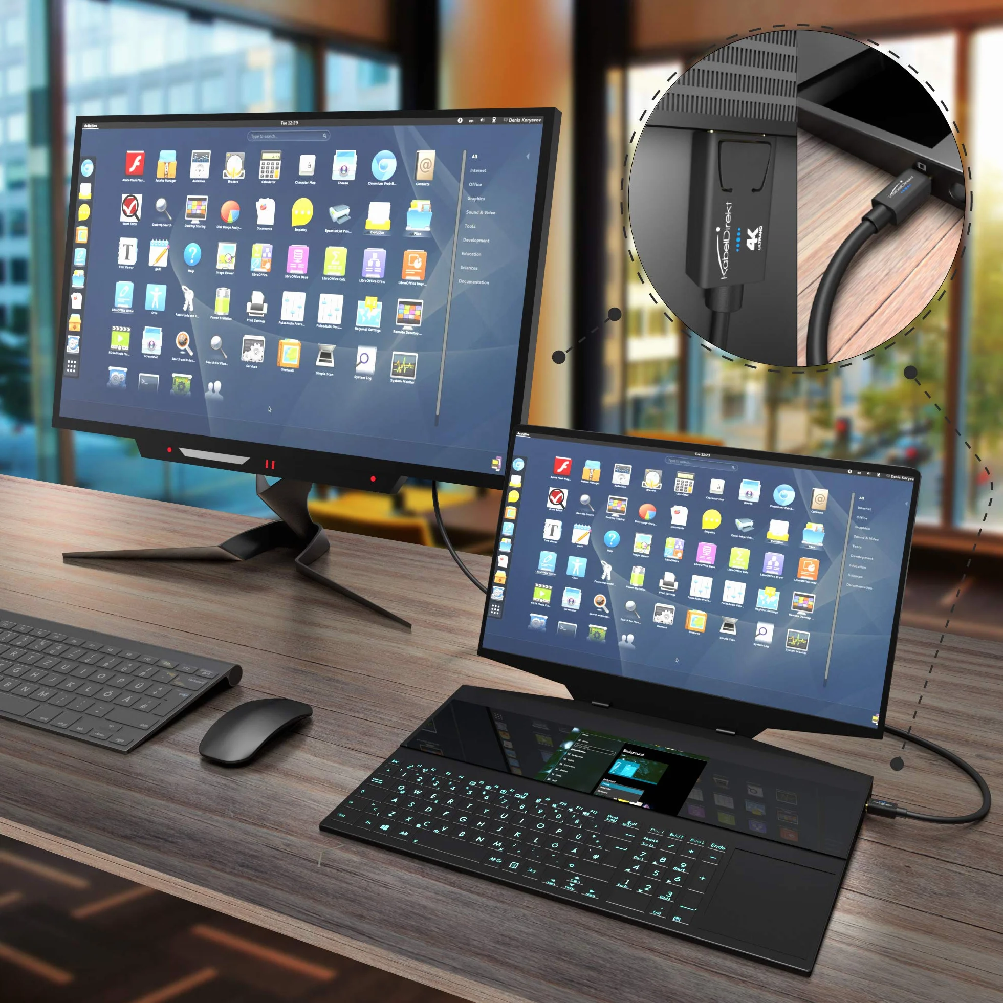 KabelDirekt – Przewód Mini DisplayPort (Thunderbolt) do DisplayPort (Mini-DP/DP) o długości 5m (UHD o rozdzielczości 4K/60Hz, wersja 1.2, do komputerów PC i Mac, czarny)