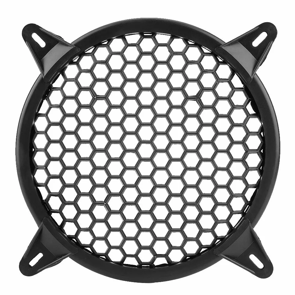 Ausla 6/8/10/12-calowa siatka ochronna subwoofera, czarny materiał z tworzywa sztucznego, odporna na zanieczyszczenia powietrza, dekoracja samochodowego sprzętu audio, osłona głośnika (10 cali)