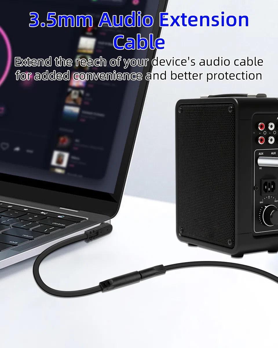 Przedłużacz audio 3,5 mm (wtyczka kątowa do gniazda)