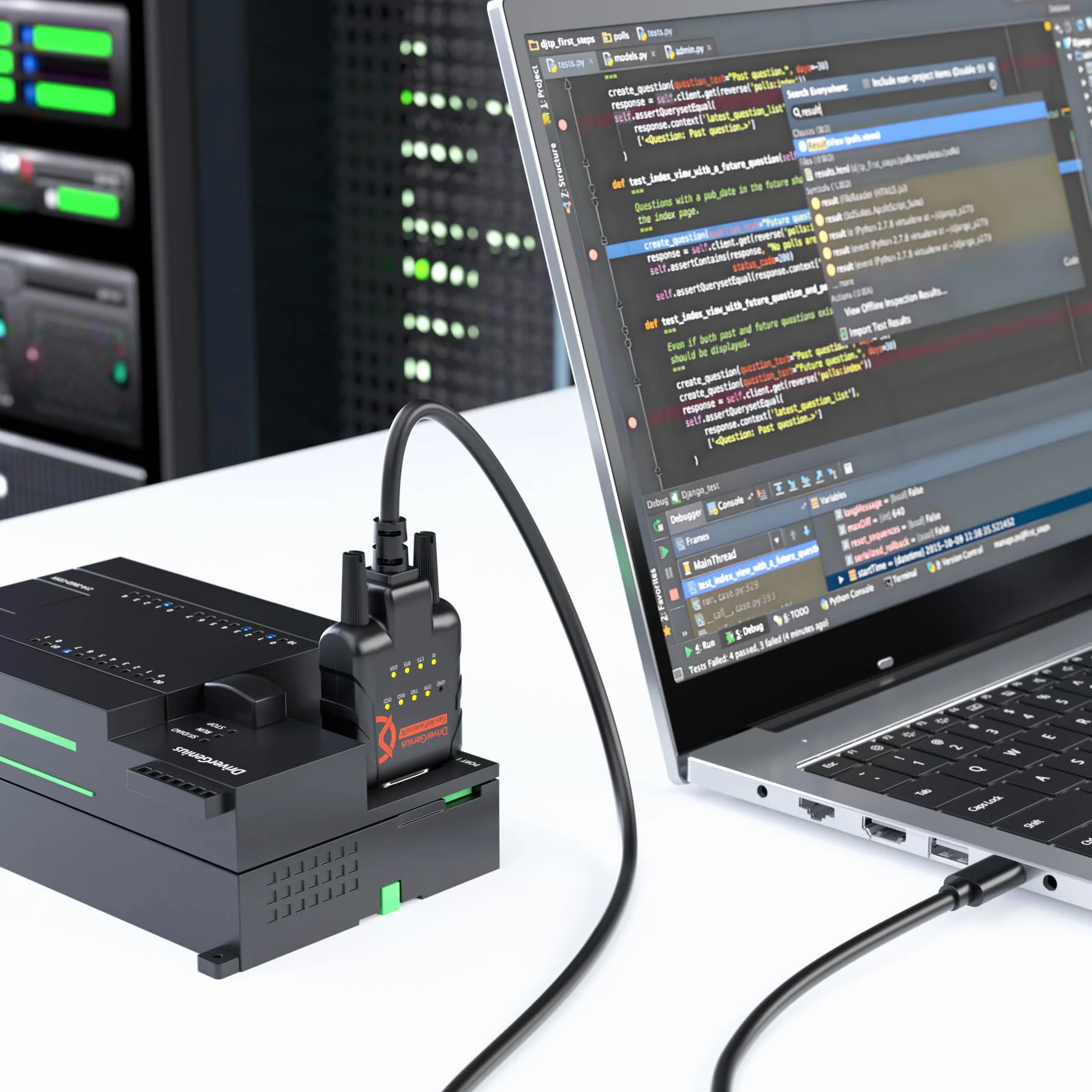 DriverGenius SerialGuardX Series | Adapter USB do RS232 FTDI Szeregowego, 9 Diod LED Monitorujących Dane - Kompatybilny z Windows 11/macOS 15/Linux, dla inżynierów i techników (RS232-ESD9C)