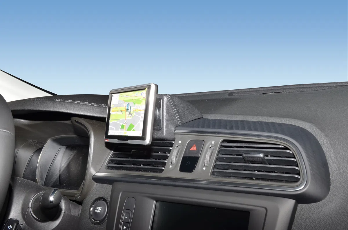 KUDA Uchwyt na telefon komórkowy pasujący do Renault Kadjar od 2015 roku – konsola telefoniczna do smartfonów, telefonów komórkowych, nawigacji i wielu innych – konsola ze sztucznej skóry, czarna,