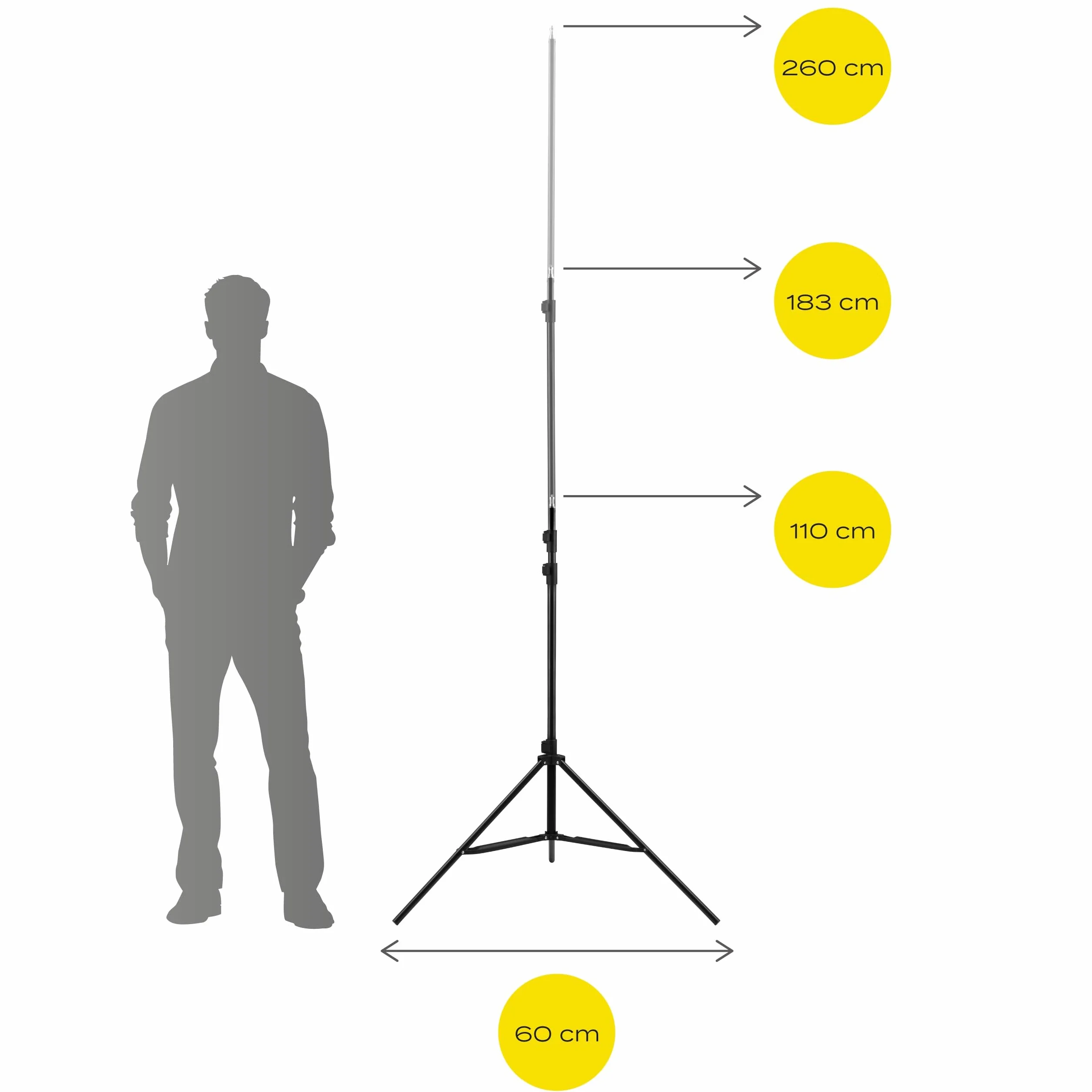 OVERMAX Tripod Stand 180 Przenośny Statyw do Projektora, Udźwig 10 kg, Regulowana Wysokość