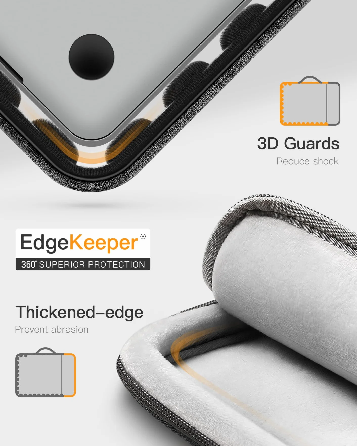 Inateck Etui na laptopa o wszechstronnej ochronie 360°, kompatybilne z MacBook Air 13 M5 2026, M4 2025, M3/M2/M1 2012-2024, MacBook Pro 13 2012-2022