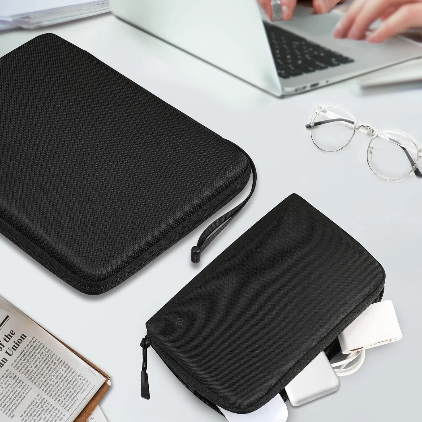 FINPAC Torba na laptopa z twardą skorupą 13" MacBook Neo A18 Pro, 13" MacBook Air 2026-2022 M5 M4 M3 M2, 14" MacBook Pro M5 M4 M3 M2 M1 2026-2021 odporna na wstrząsy
