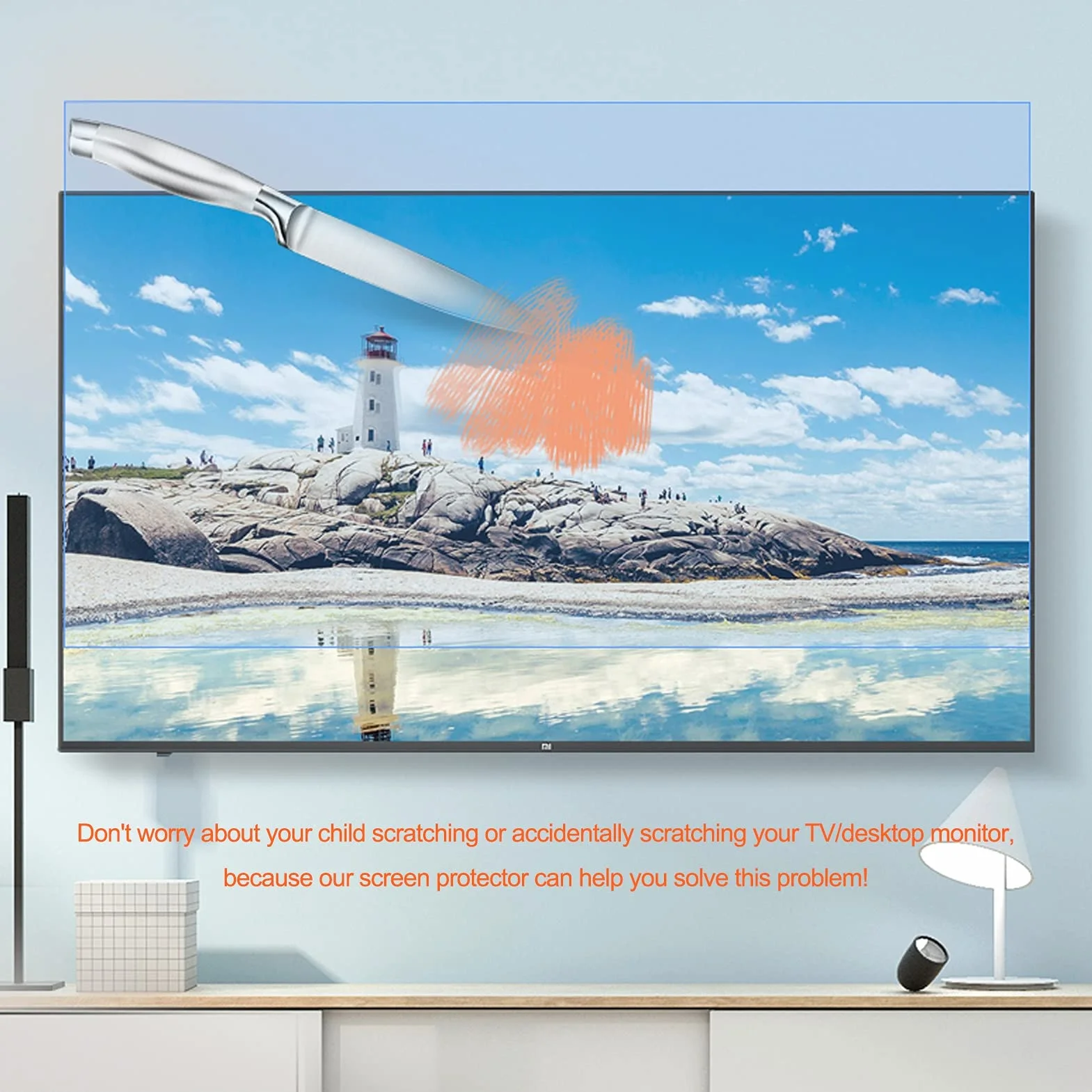 1269 - 75 cali ochrona ekranu przed oślepianiem, filtr przeciwodblaskowy do ekranu telewizora - bez odcisków palców, do LCD, LED, 4K OLED i QLED HDTV, 58" 1269 * 721