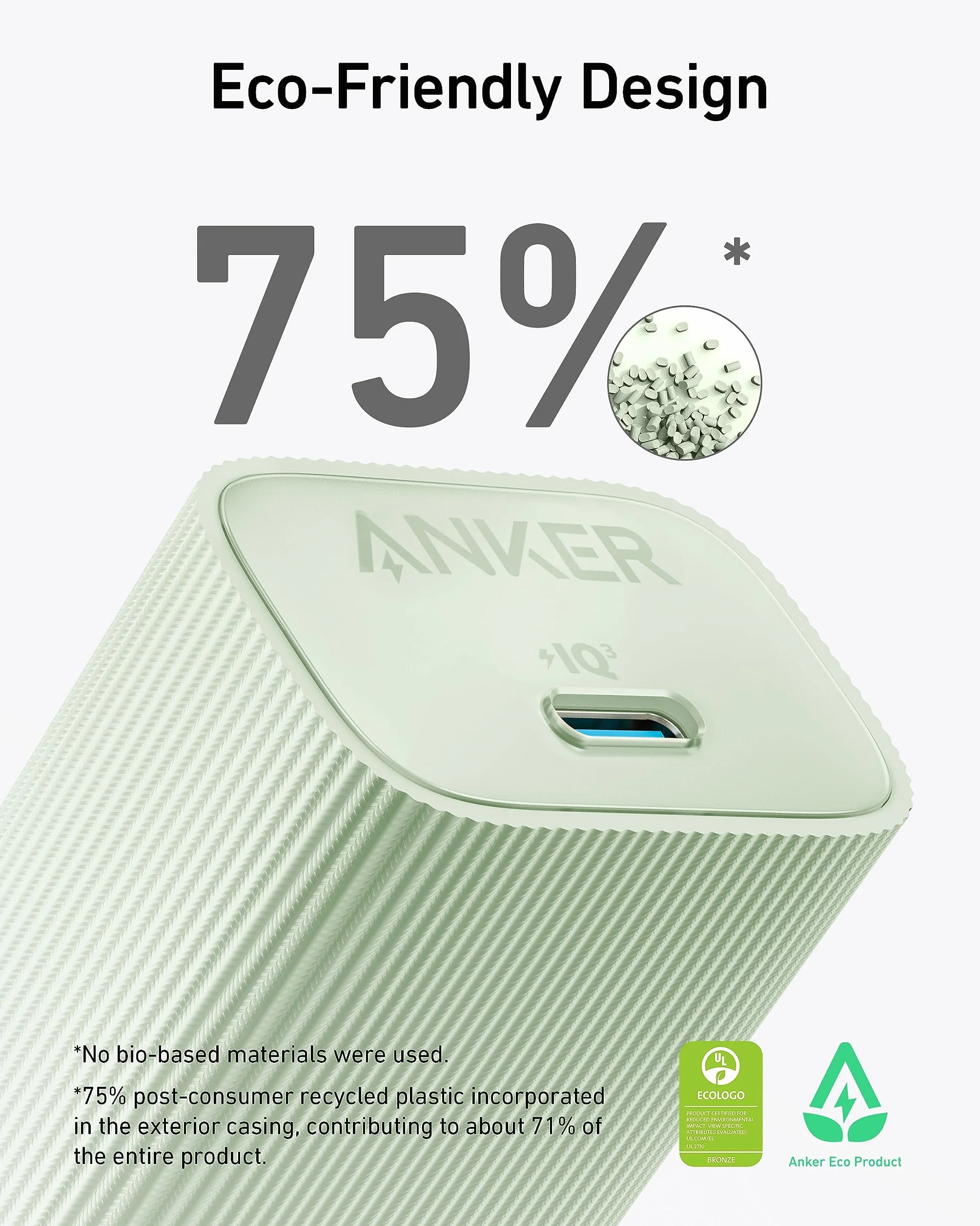 Kostka USB C Anker Nano, szybka ładowarka USB C o mocy 30 W ze składaną wtyczką, szybkie ładowanie PIQ 3.0 i PPS