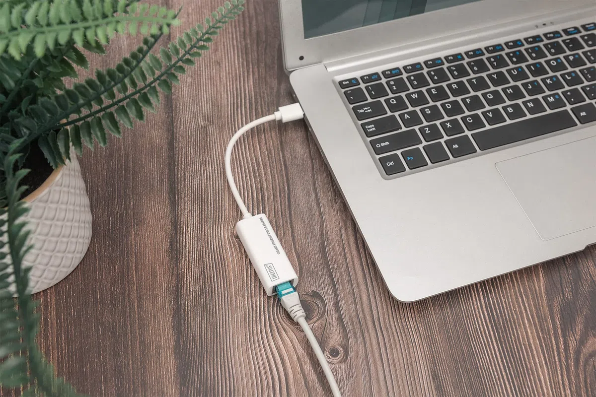 DIGITUS adapter sieciowy przez USB 3.0 – Gigabit Ethernet 1 GBit/s RJ45 – dodatkowe połączenie LAN za pomocą wtyczki USB-A