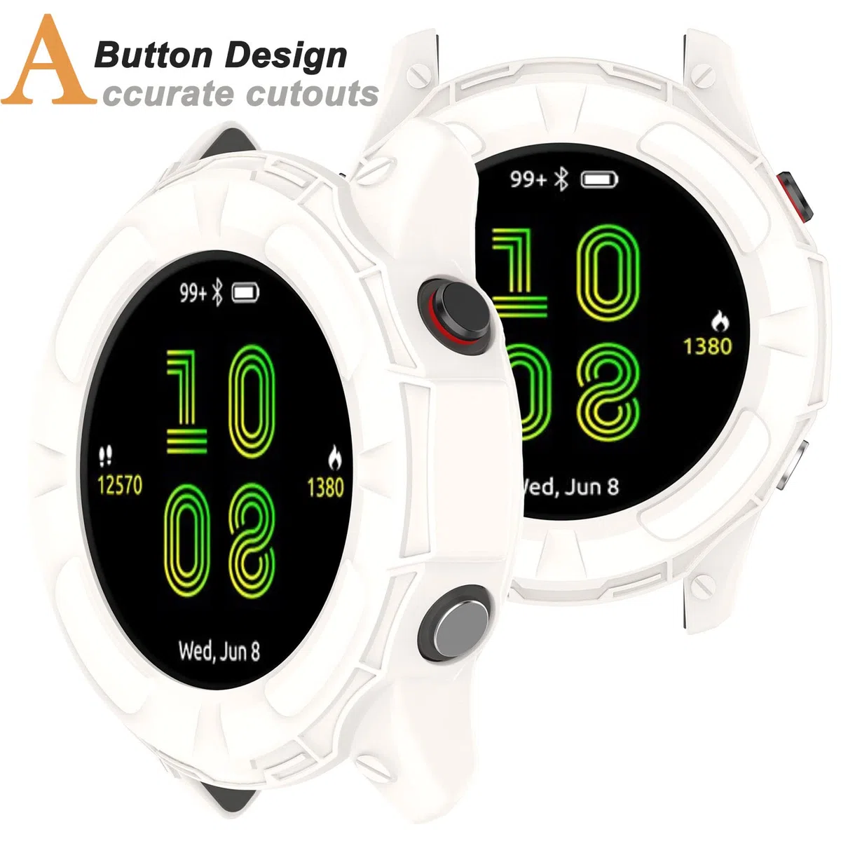 Miimall Etui kompatybilne z Garmin Forerunner 255, miękkie tworzywo TPU, antypoślizgowe, odporne na zużycie, odporne na pot, odciski palców, pełna ochrona, odporne na uderzenia, etui ochronne do