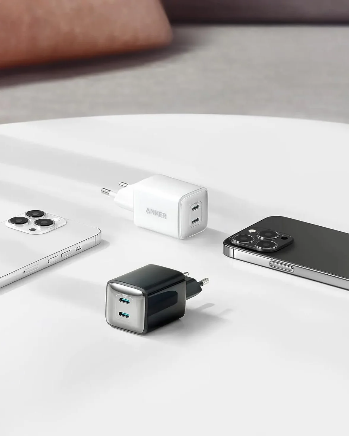 Anker Ładowarka 521, Anker Nano Pro, kompaktowa ładowarka 40 W, PIQ 3.0, podwójny port USB-C, kompatybilny z iPhone 15/14/13/12, iPad Mini, MacBook Air i innymi (Biały)