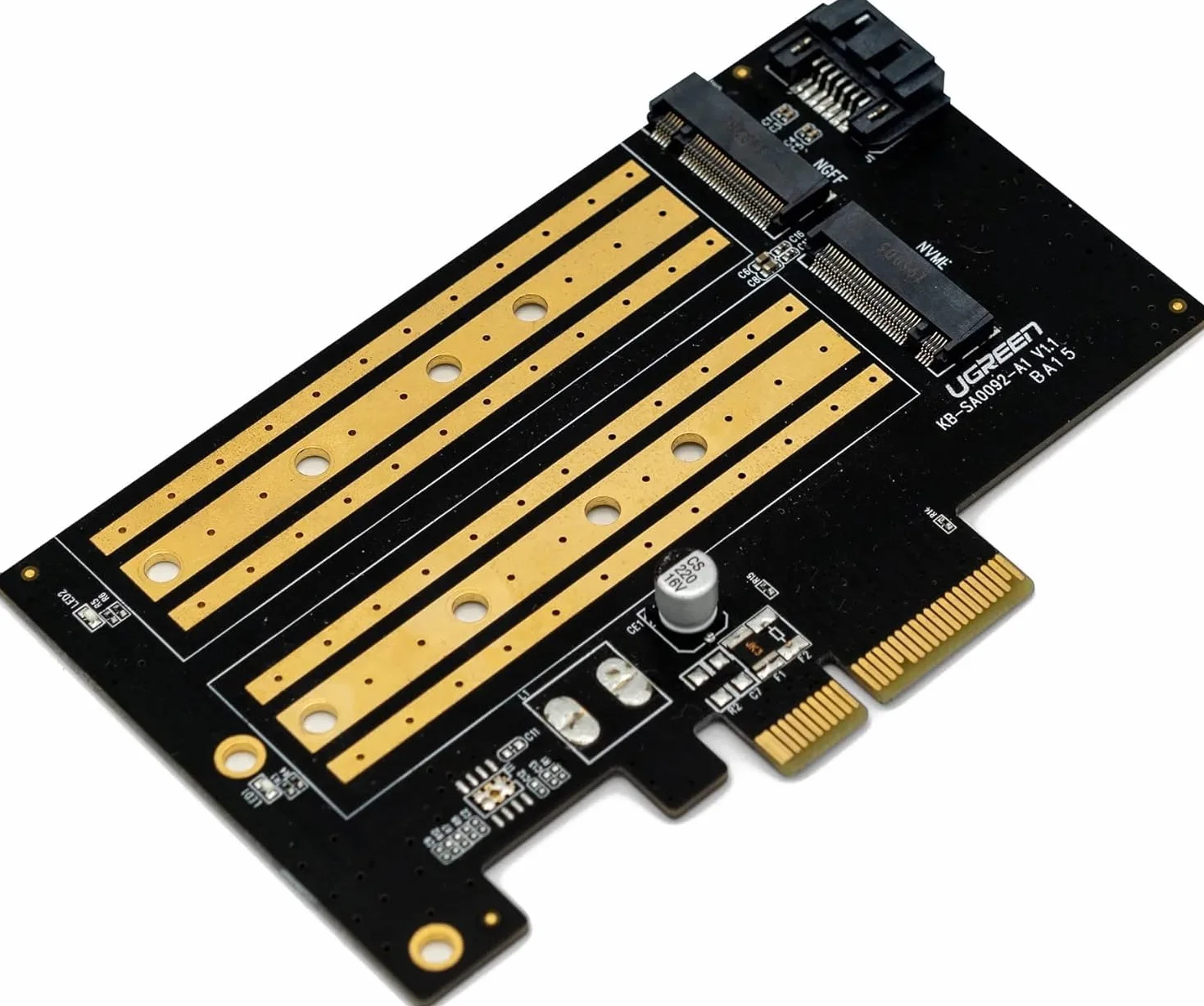 ZimaBoard Karta adaptera Dual M.2 NVME SSD 32 Gb/s M Key PCIe 4.0 x4 do serwera ZimaBoard, komputera stacjonarnego, obsługuje kartę rozszerzeń SATA 6 Gb/s NGFF B Key bez radiatora