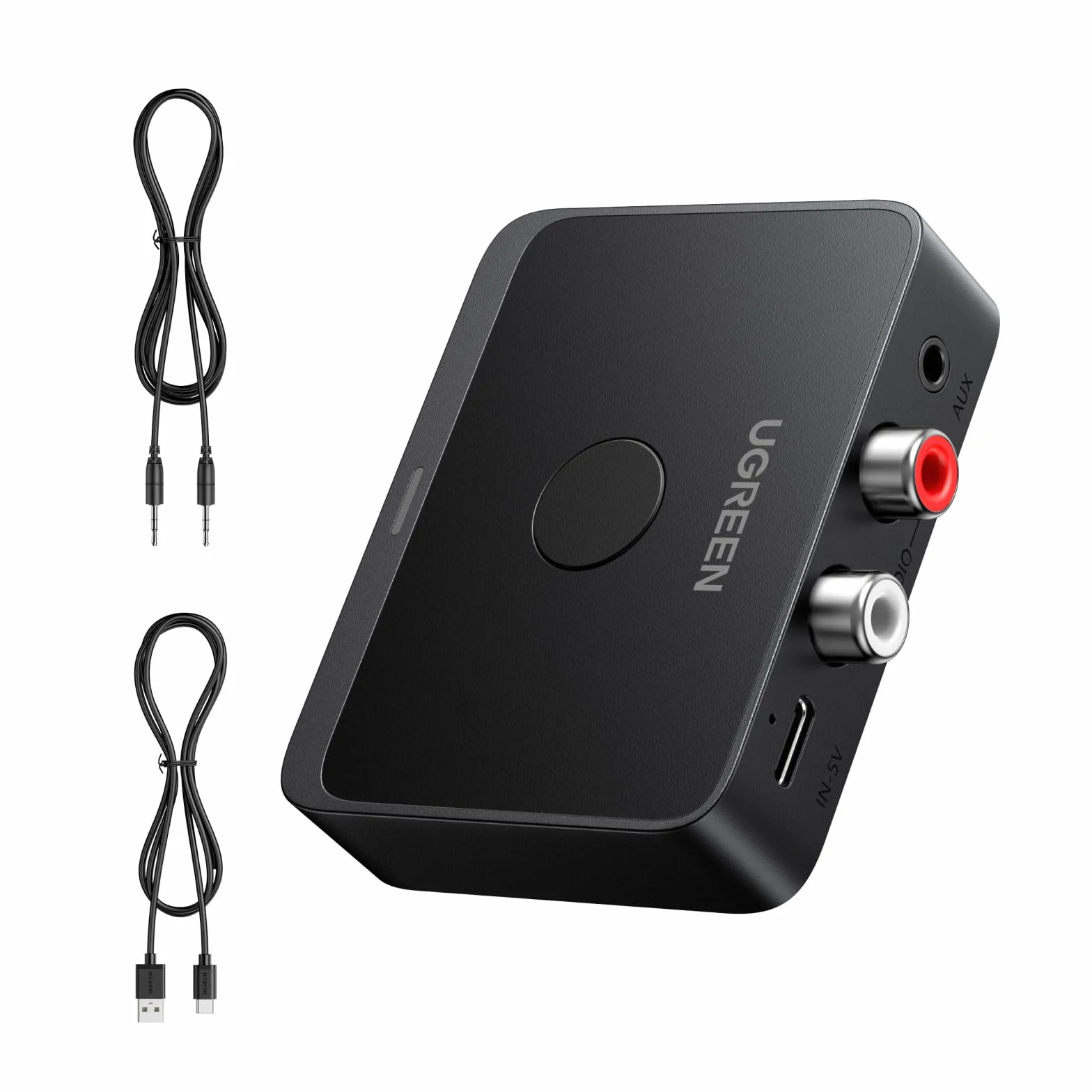 UGREEN Adapter Bluetooth 6.0 stereo z dekodowaniem LDAC, certyfikatem Hi-Res Audio Gold Standard, odbiornik audio Aux Bluetooth kompatybilny z głośnikami, wzmacniaczem i radiem samochodowym