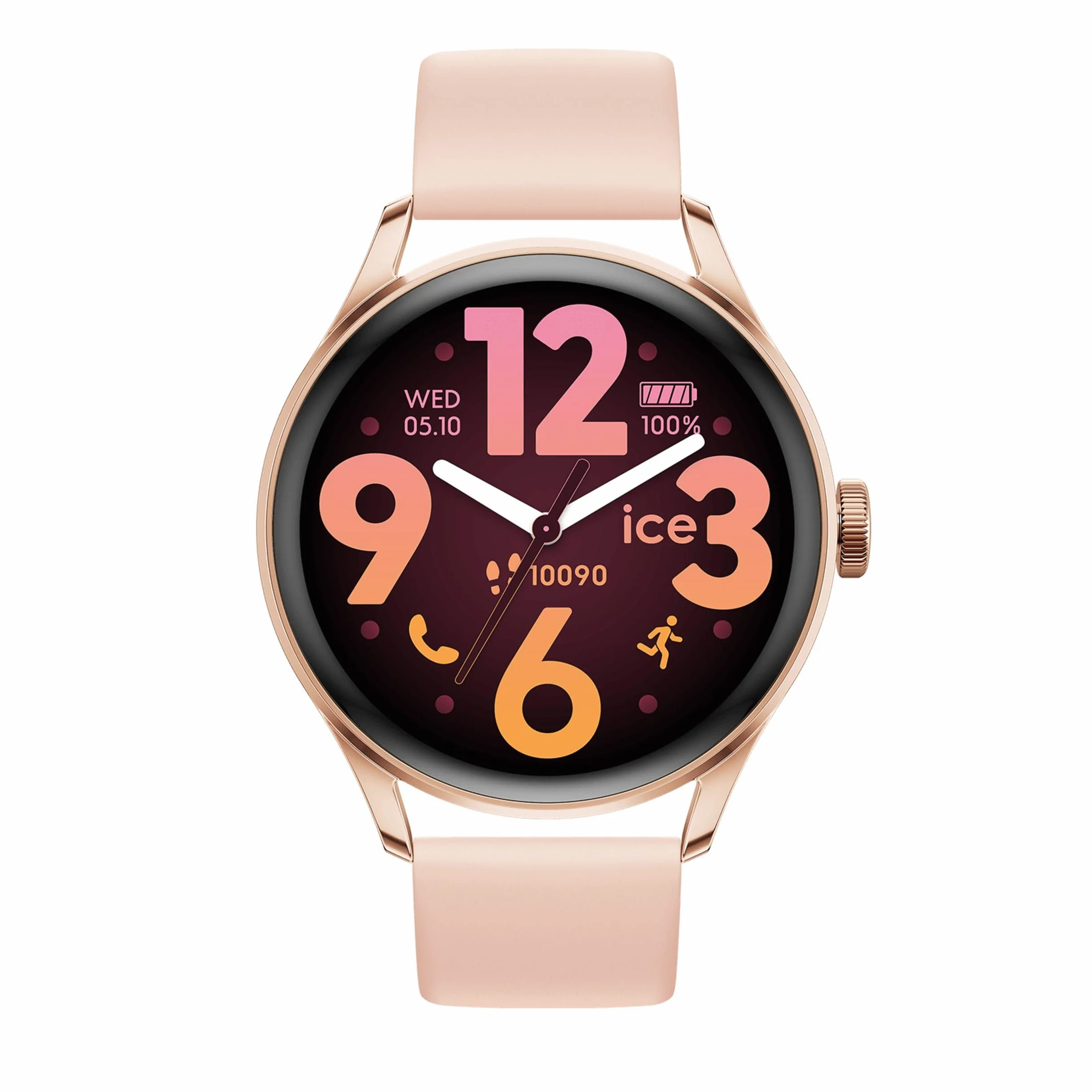 Ice-Watch - ICE smart 3.0 - 1.2 Rose-gold Nude AMOLED GPS - Połączony różowo-złoty zegarek damski z silikonowym paskiem - 025103 (1,20 cala)