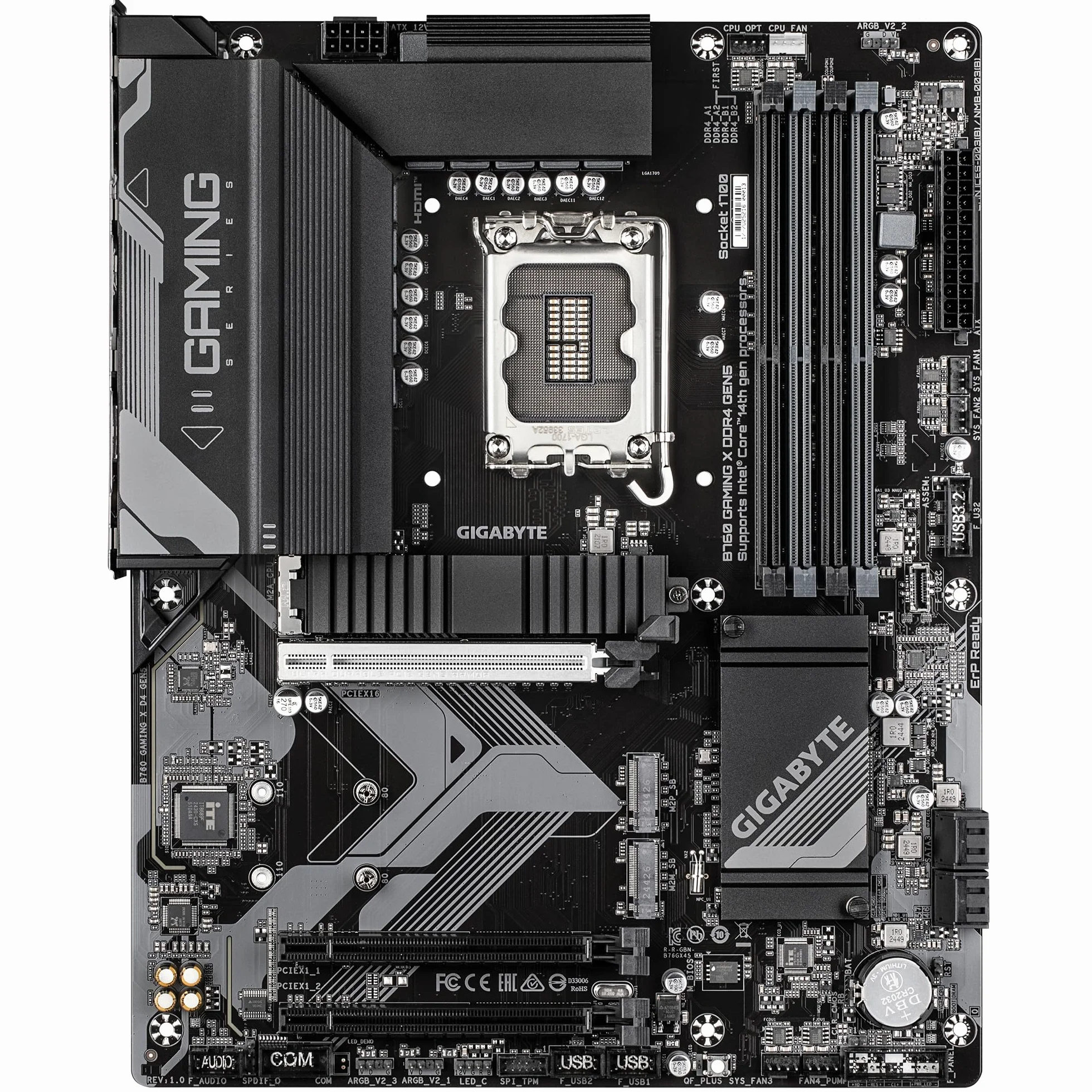 GIGABYTE Płyta główna B760 GAMING X DDR4 GEN5 - obsługuje procesory Intel Core 14. generacji, 8+1+1 fazy VRM, do 5333 MHz DDR4 (OC), 3xPCIe 4.0 M.2, 2.5 GbE LAN, USB 3.2 Gen 2