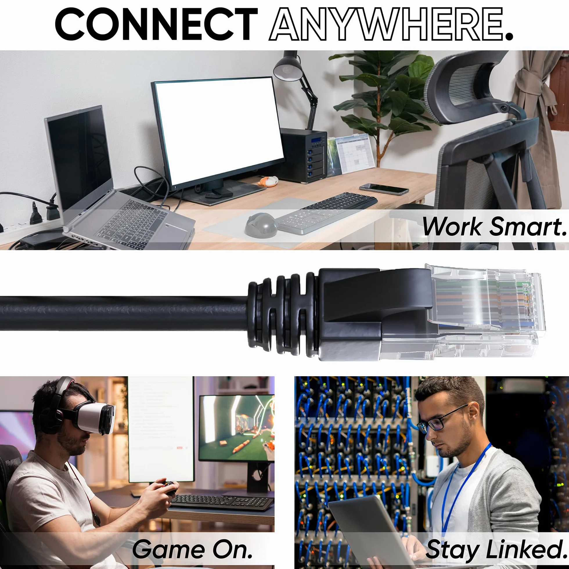 Mr. Tronic Zewnętrzny wodoodporny kabel Ethernet Cat 6 30 m, kabel sieciowy Ethernet o wysokiej prędkości LAN ze złączami RJ45, kabel internetowy Cat6, kabel krosowy ADSL AWG24, kabel UTP CCA (30 m,