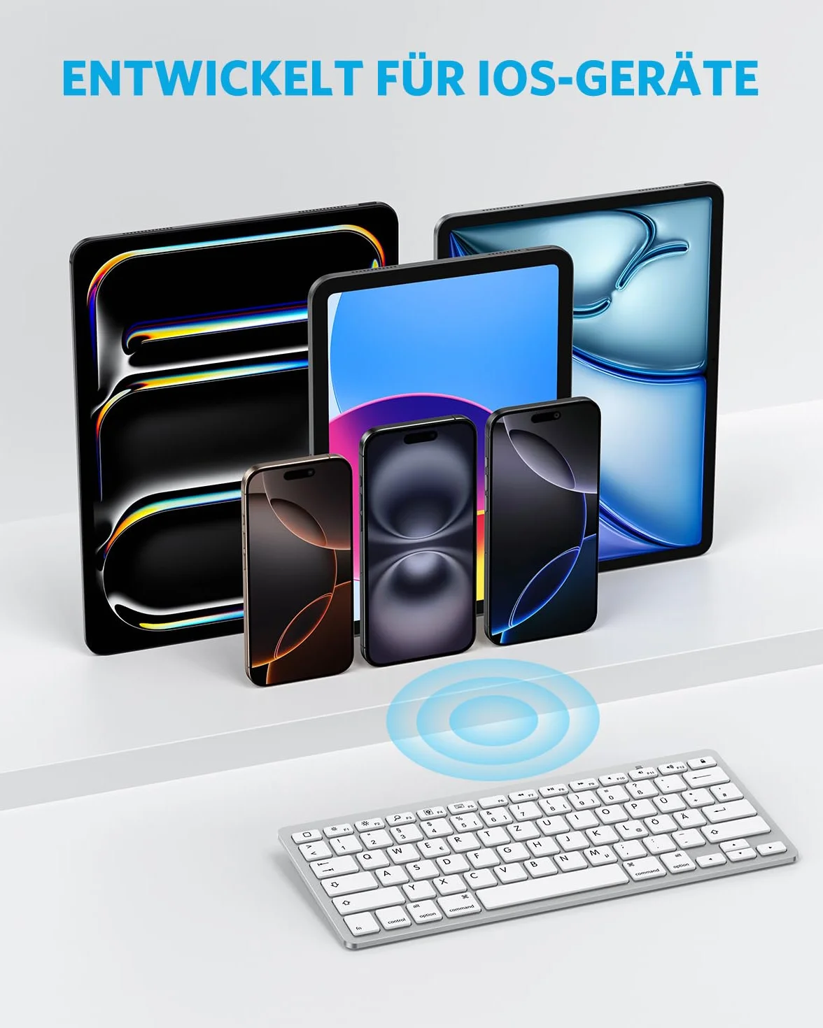 OMOTON klawiatura Bluetooth do iPada Air, Pro 10,5, Pro 12,9, iPhone X, 8 Plus, 8